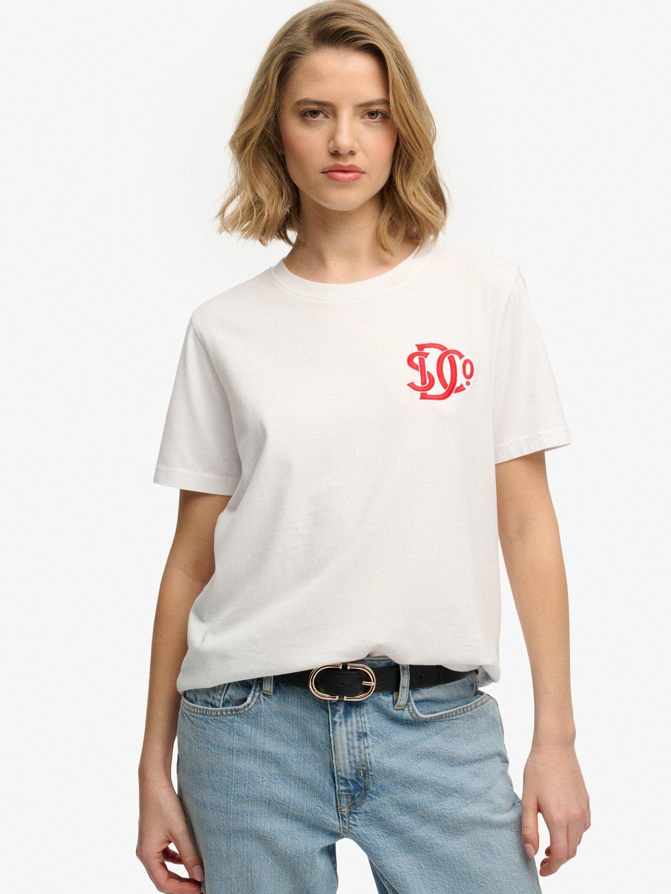 Superdry SD &Co Relaxed T-Shirt, White, Size 10, Women