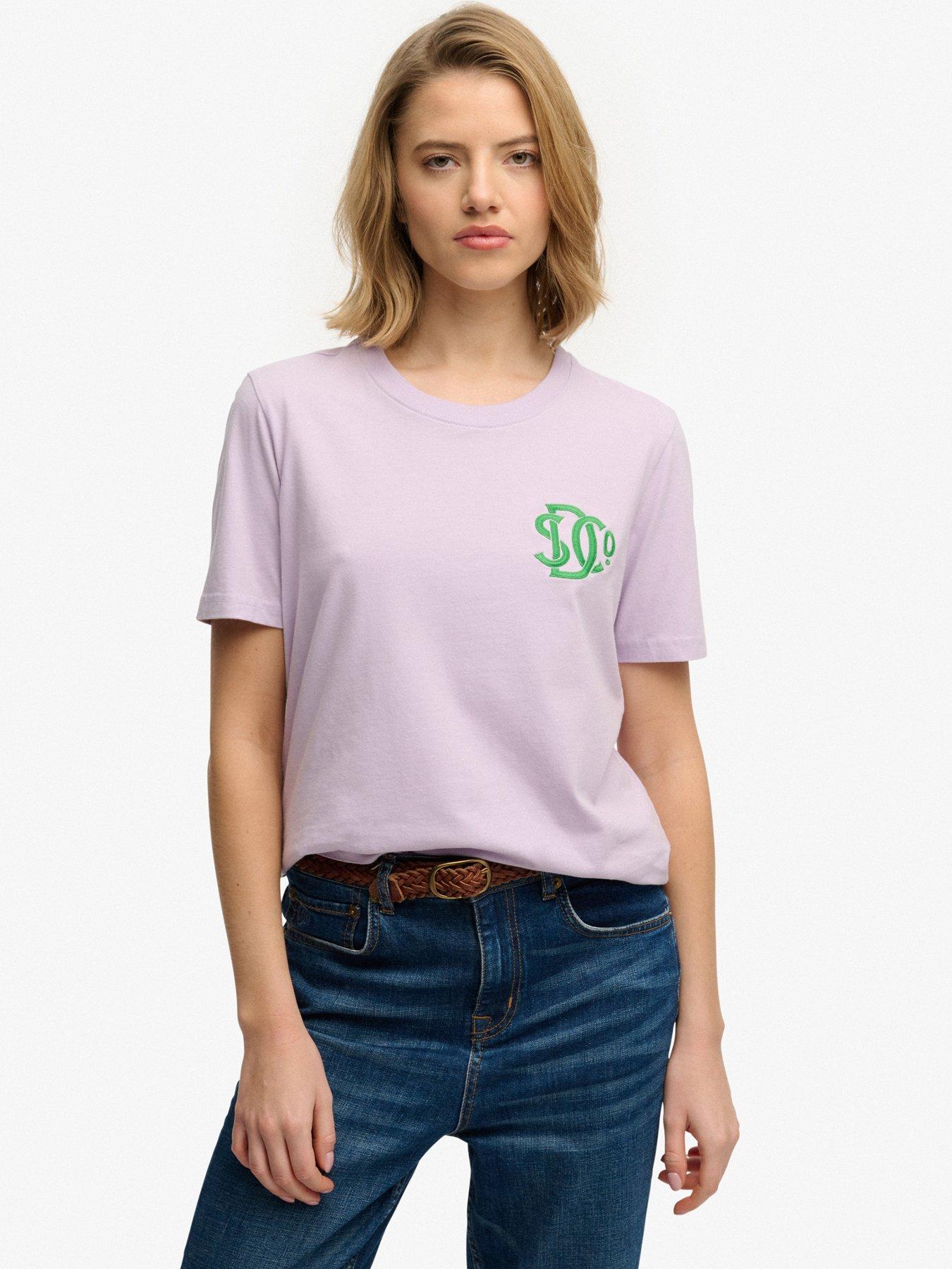 Superdry SD &Co Relaxed T-Shirt, Purple, Size 10, Women