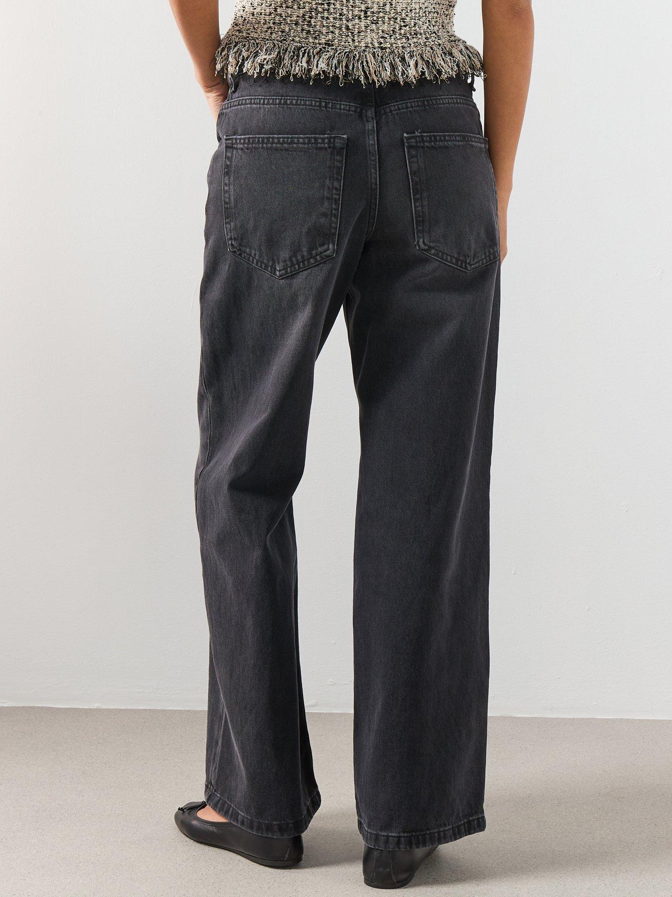Image 2 of 6 of Mango Mid-Rise Straight Jeans - Black