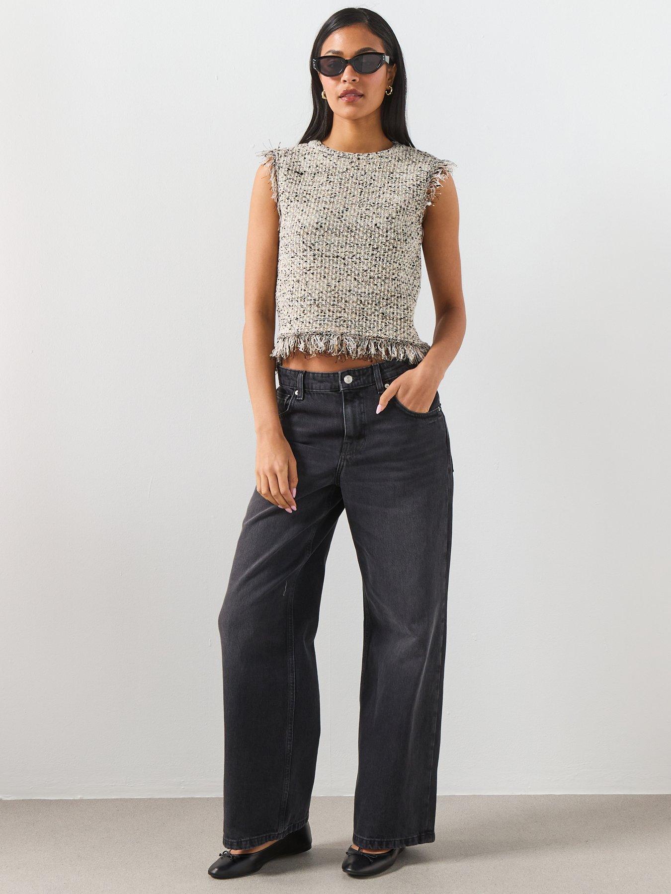 Image 3 of 6 of Mango Mid-Rise Straight Jeans - Black
