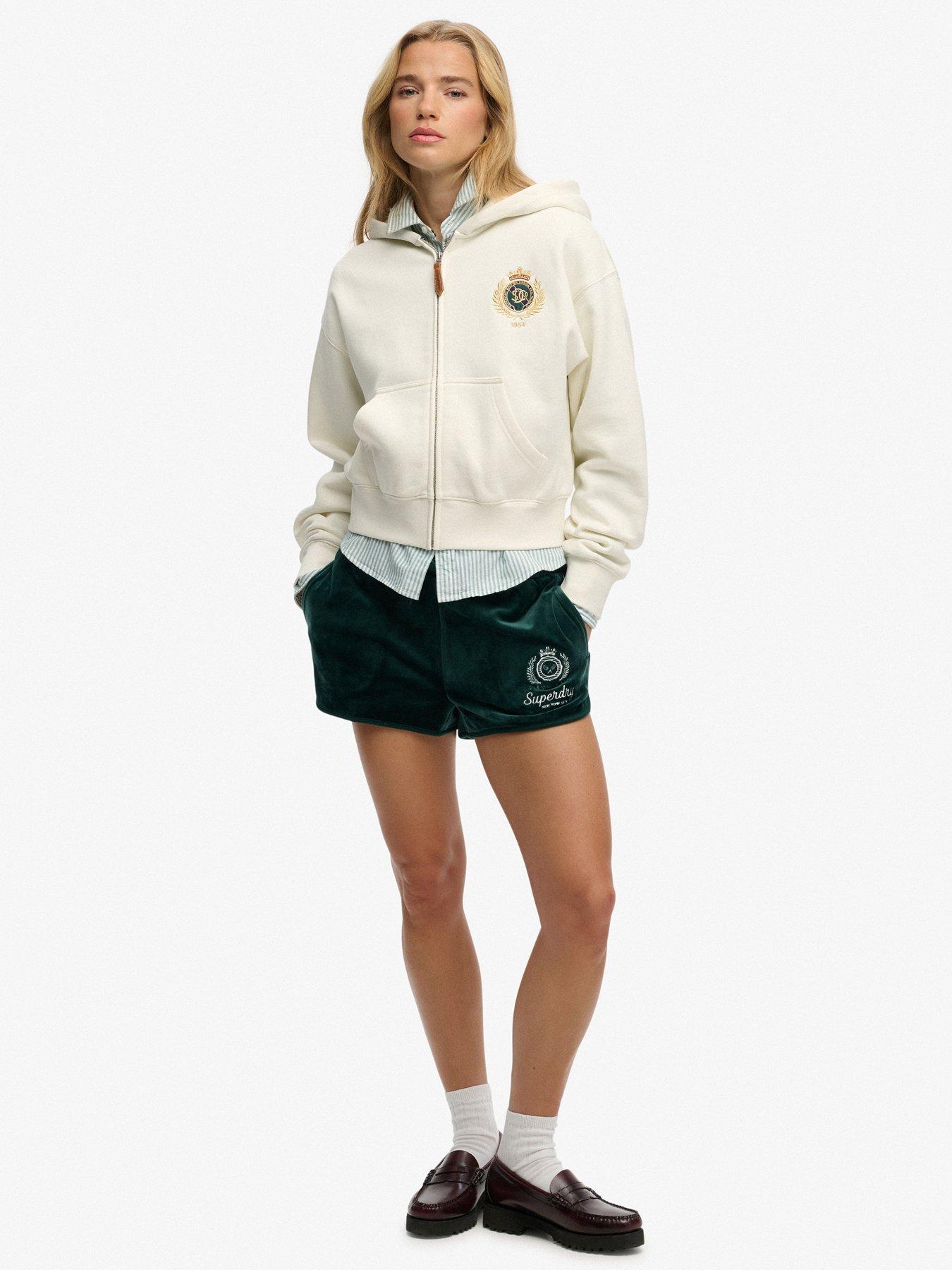 Image 3 of 5 of Superdry Country Club Zip Up Hoodie - White