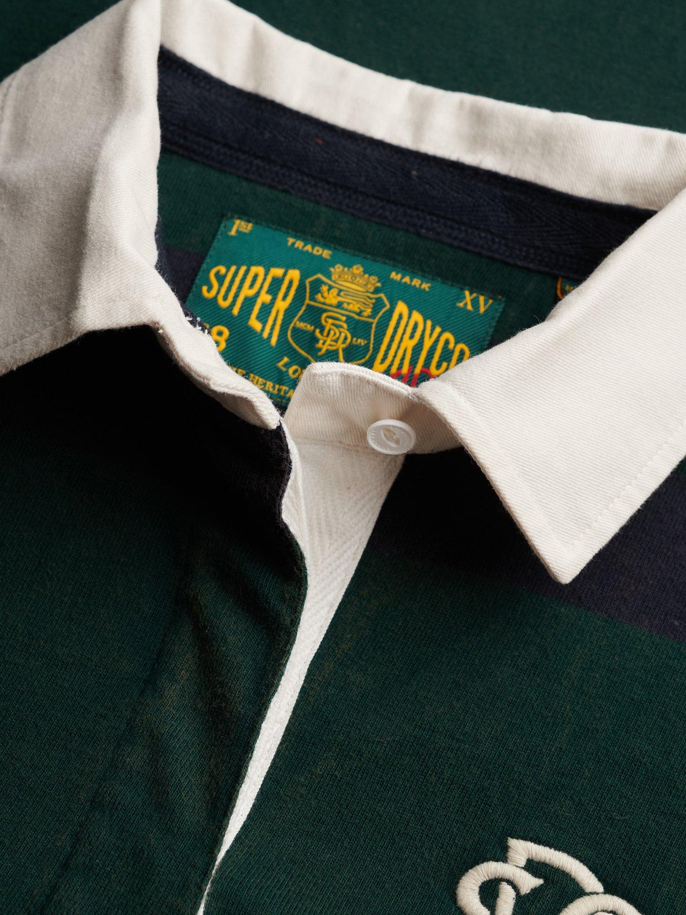 Image 6 of 6 of Superdry Heritage Stripe Rugby Top - Green