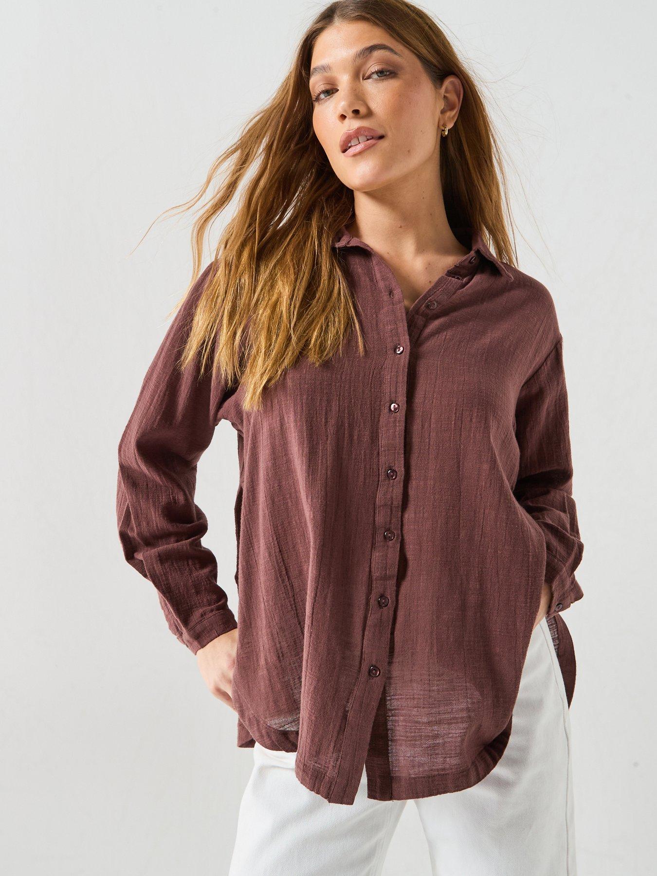 Image 1 of 6 of PIECES Pcagnes Ls Oversized Shirt Wvn Bc