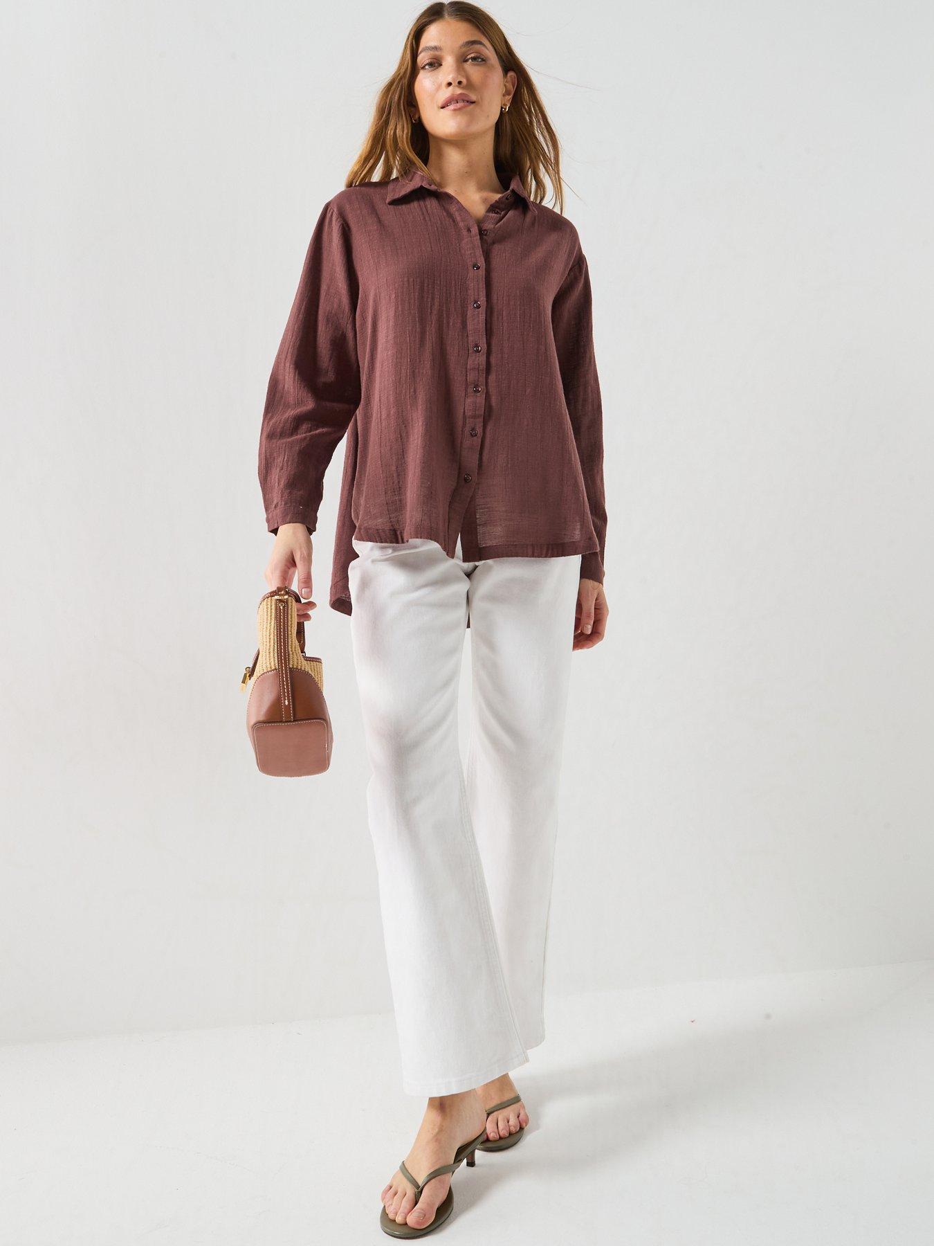 Image 3 of 6 of PIECES Pcagnes Ls Oversized Shirt Wvn Bc