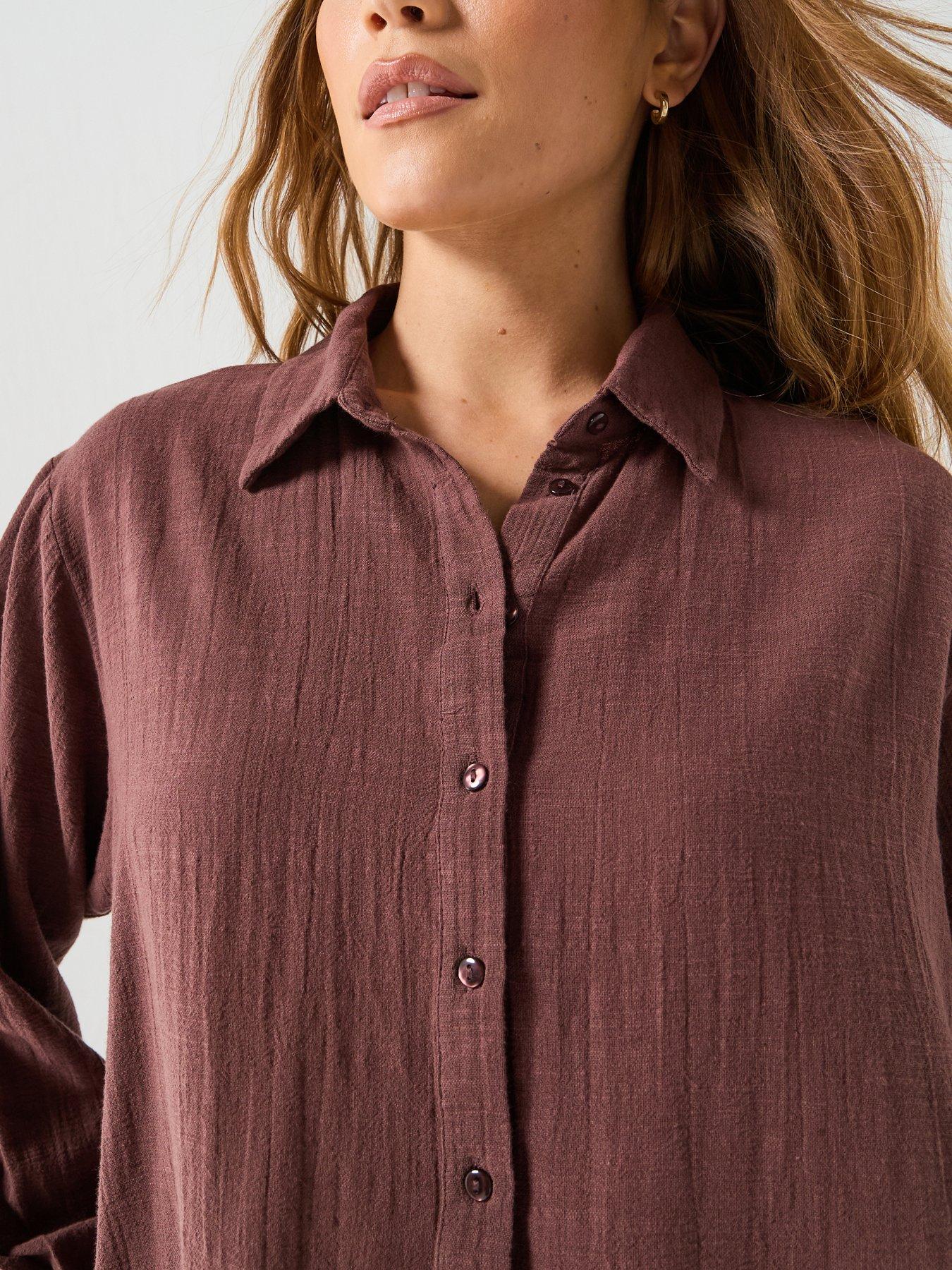Image 5 of 6 of PIECES Pcagnes Ls Oversized Shirt Wvn Bc