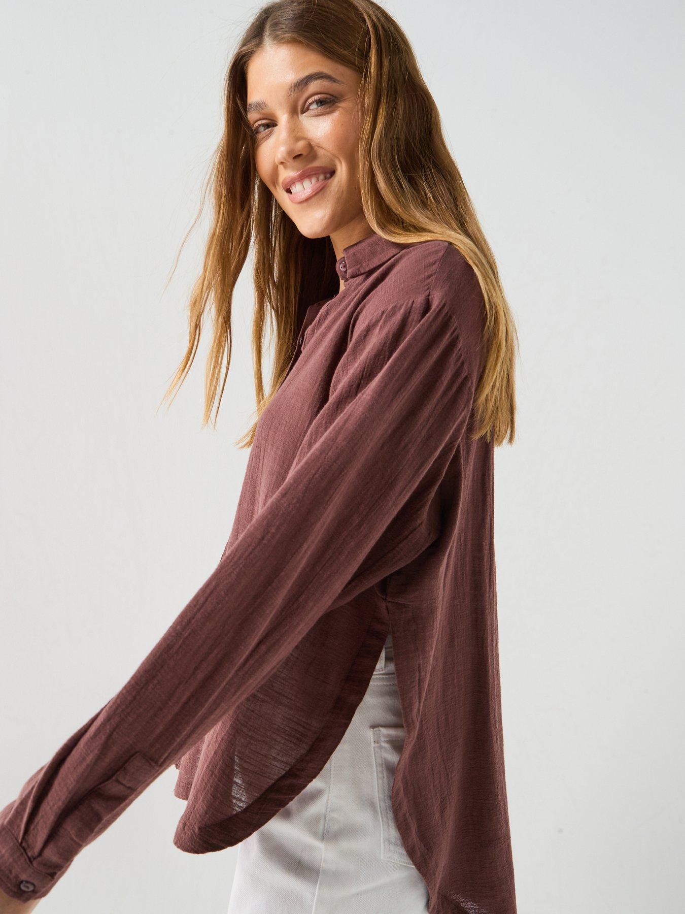 Image 6 of 6 of PIECES Pcagnes Ls Oversized Shirt Wvn Bc