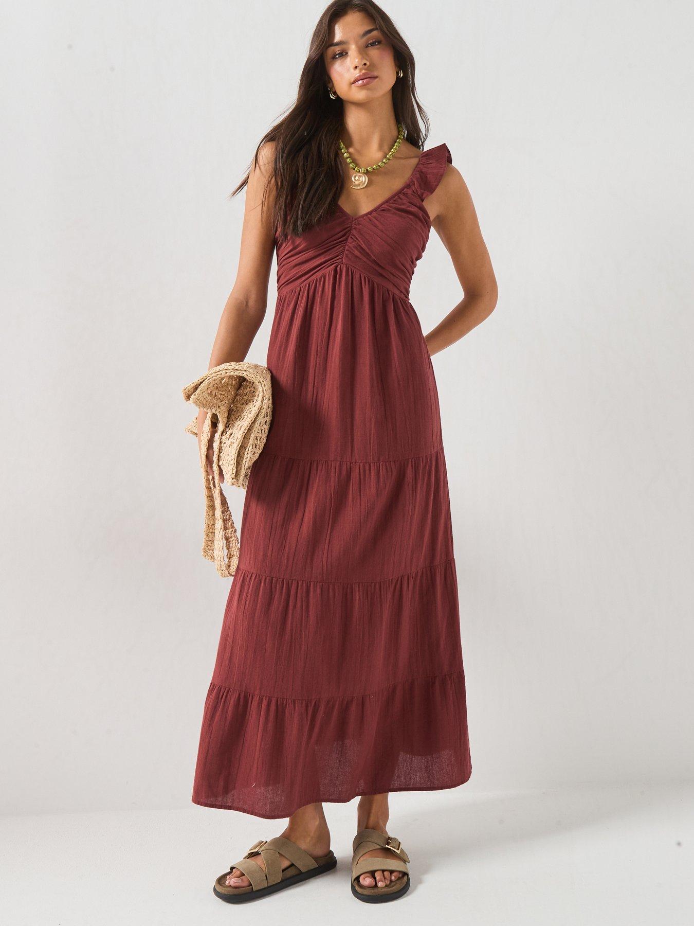 Vero Moda Vmdicthe Sl Frill Ankle Dress Wvn Ga