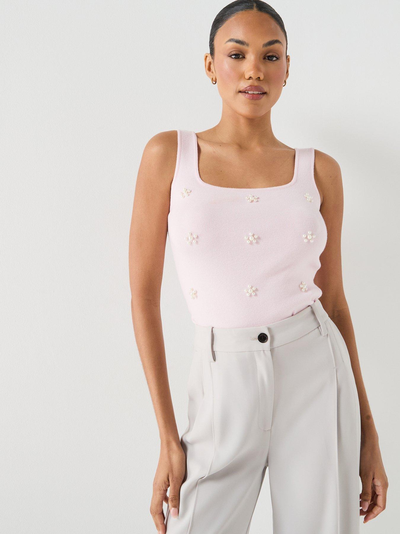 Image 1 of 5 of Vero Moda Vmmelessa Square Neck Top - Pink