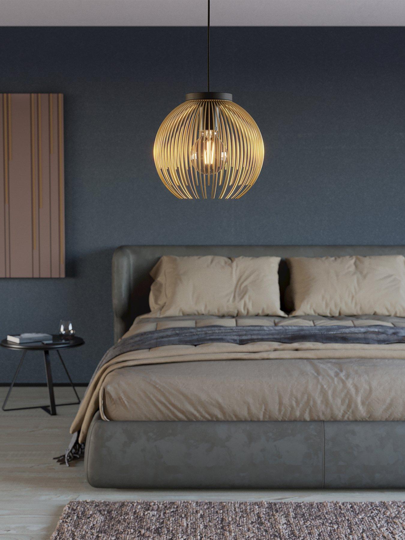 Eglo Venezuela Spherical Gold & Black Single Pendant Light