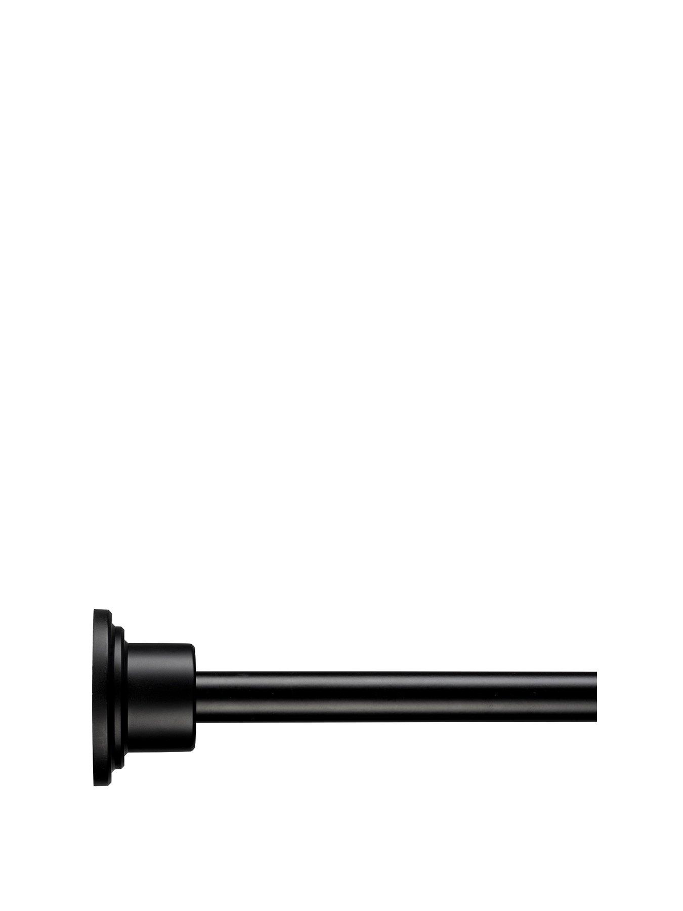 Croydex Stick 'n' Lock Extendable Telescopic Shower Curtain Pole Matt Black