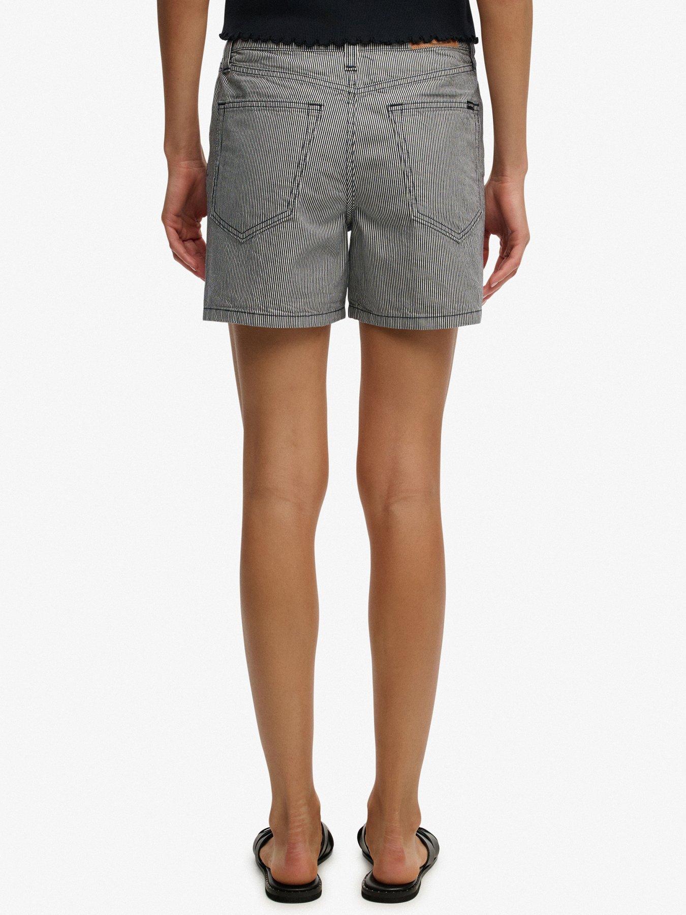 Image 2 of 7 of Superdry Mid Rise Stripe Short - Blue