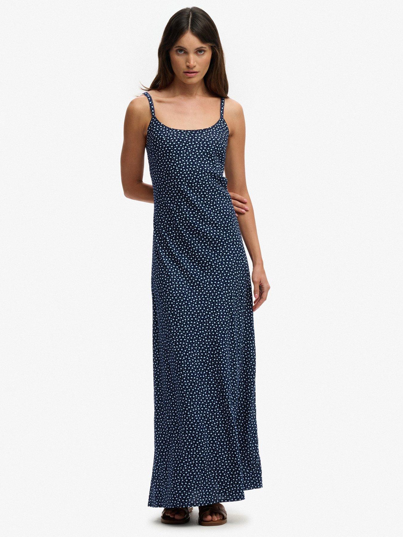 Superdry Printed Cami Maxi Dress - Blue