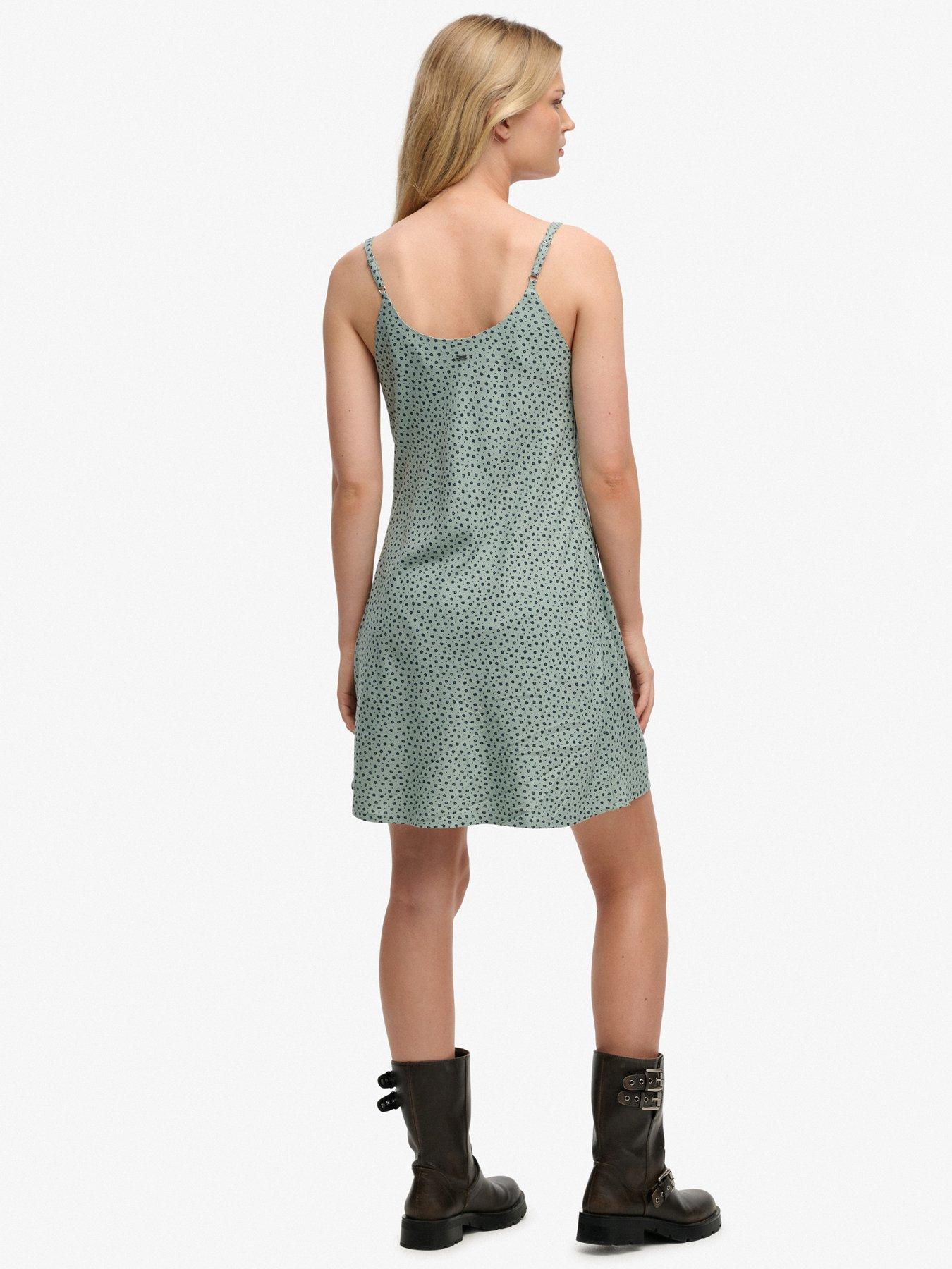 Image 2 of 6 of Superdry Printed Cami Mini Dress - Blue