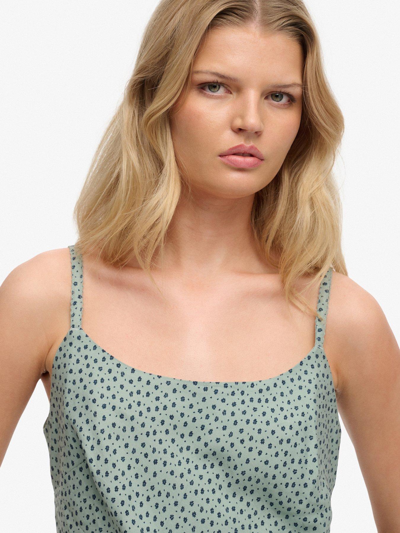Image 4 of 6 of Superdry Printed Cami Mini Dress - Blue