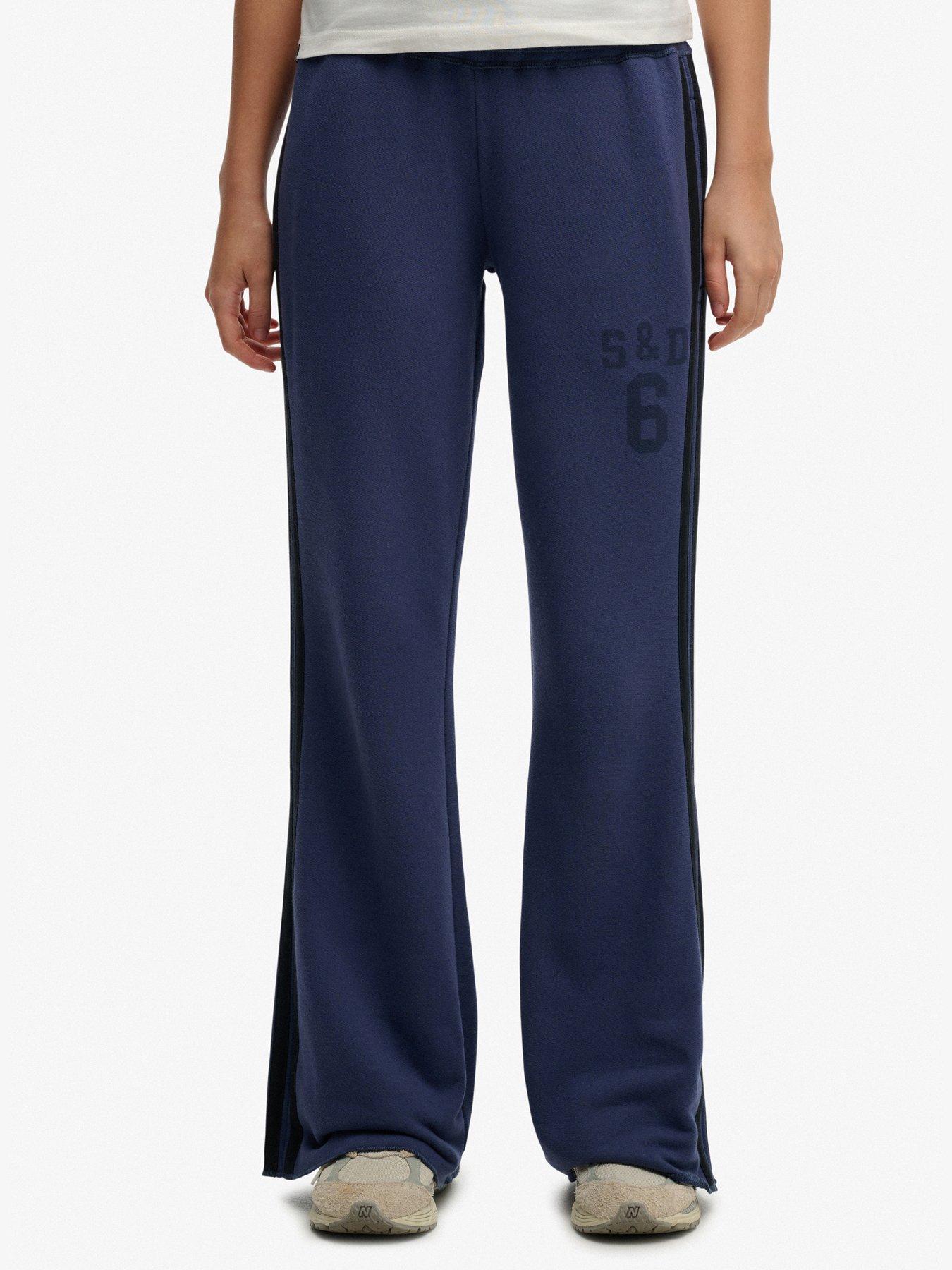 Superdry Athletic Essentials Stripe Flare Joggers - Blue