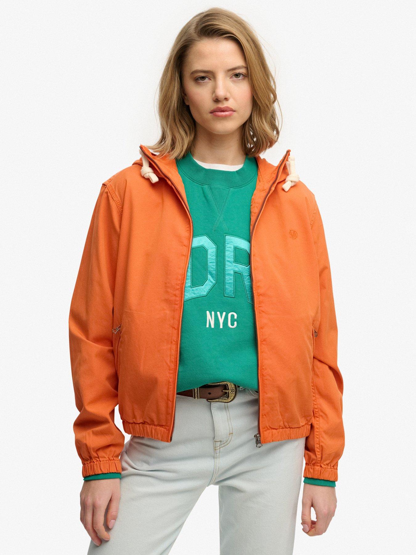 Image 1 of 6 of Superdry Hooded Washed Twill Jacket - Orange