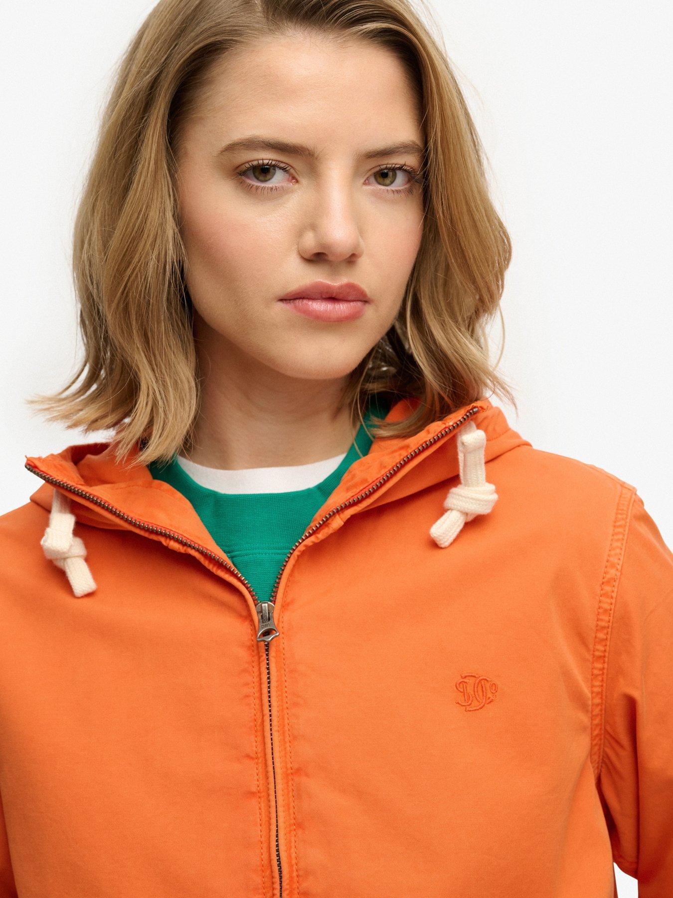 Image 4 of 6 of Superdry Hooded Washed Twill Jacket - Orange