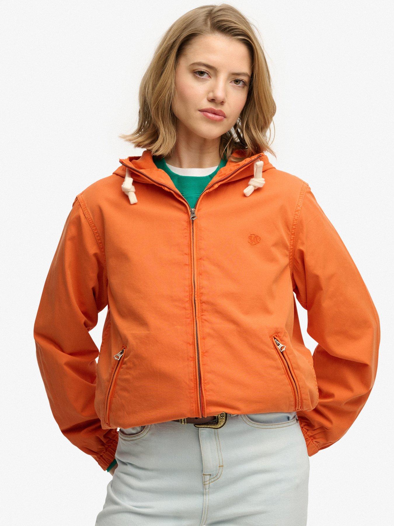 Image 5 of 6 of Superdry Hooded Washed Twill Jacket - Orange
