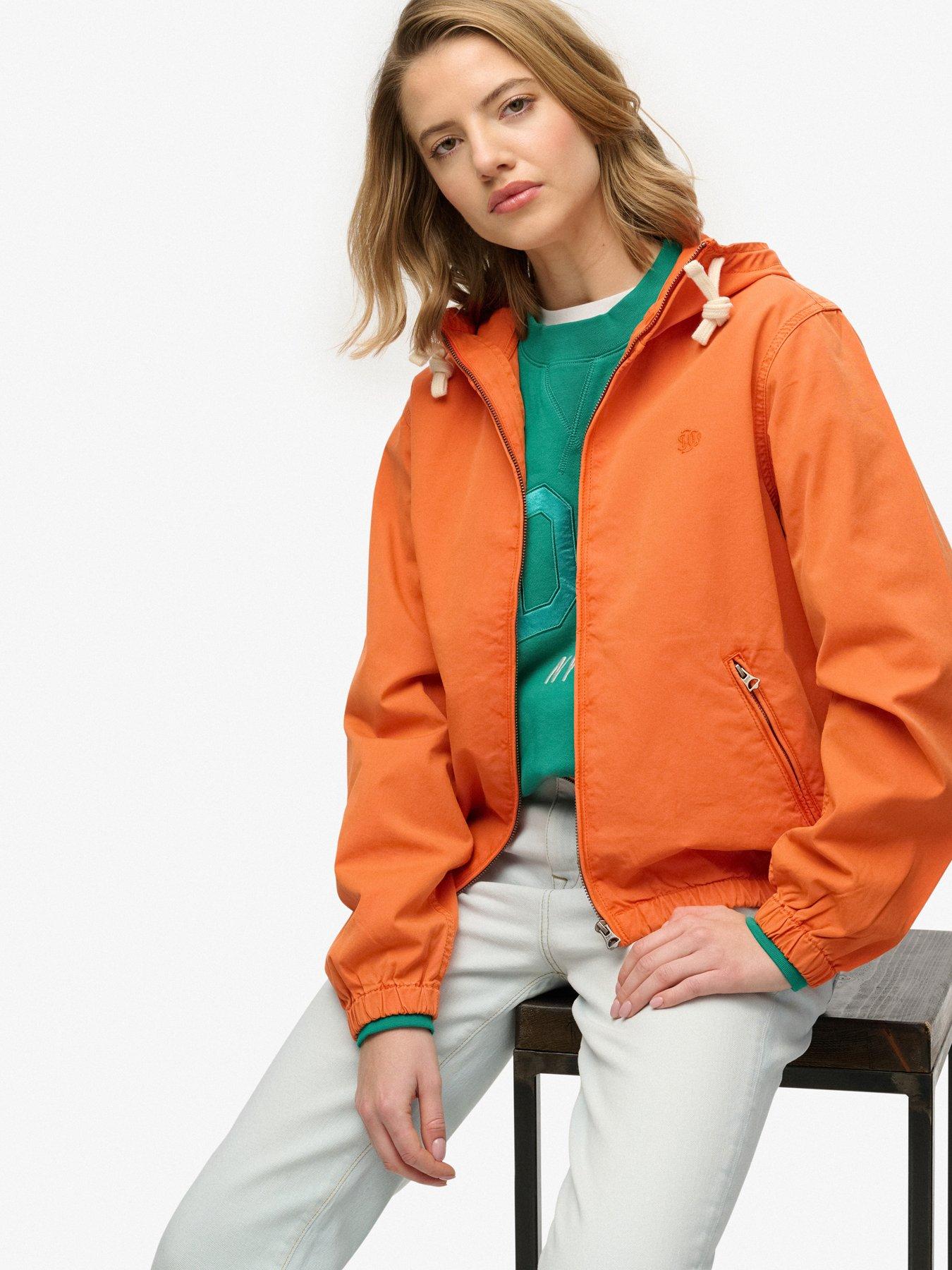 Image 6 of 6 of Superdry Hooded Washed Twill Jacket - Orange
