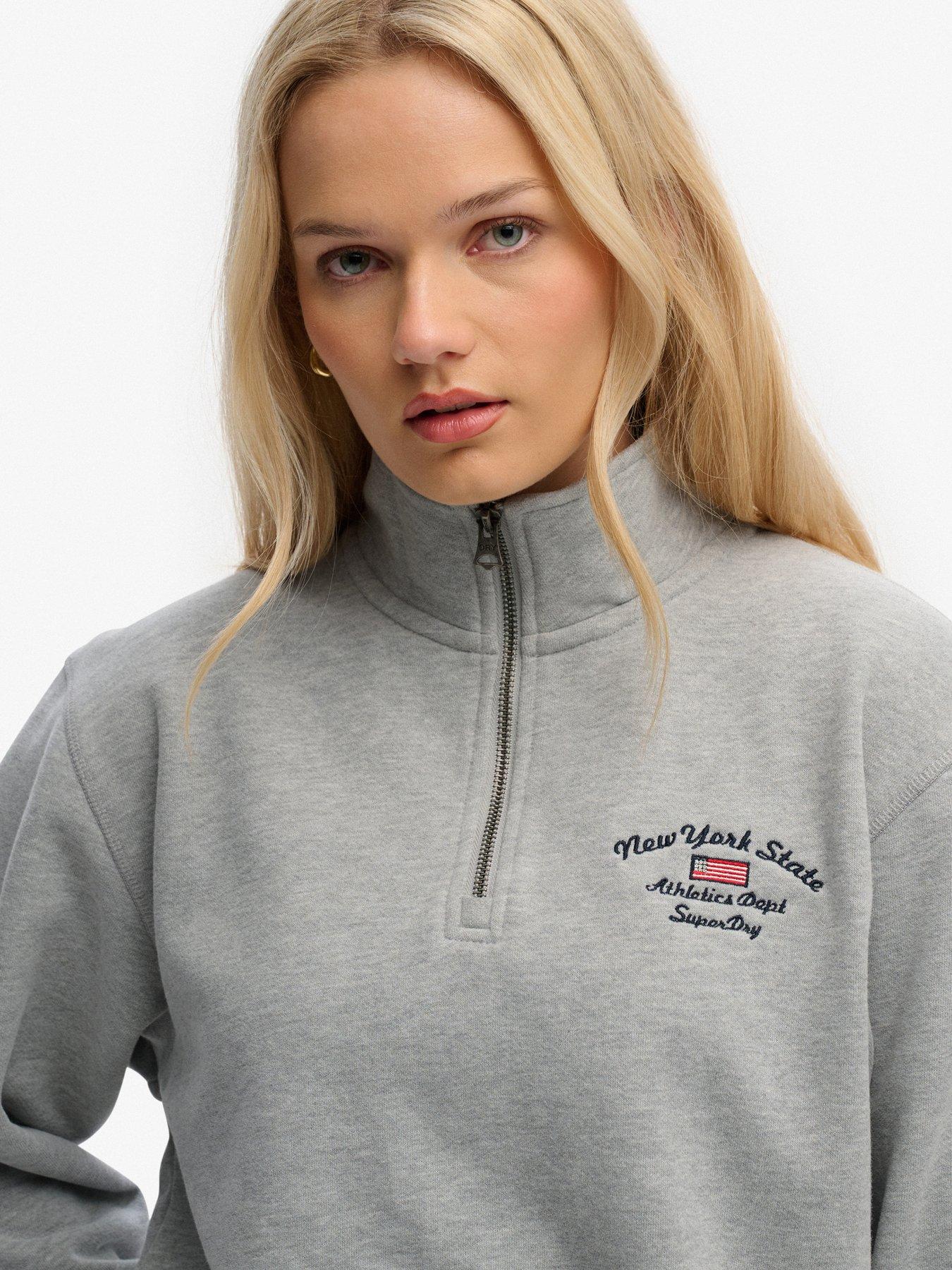 Image 4 of 5 of Superdry Athletic Essentials Graphic Half Zip Sweatshirt - Grey