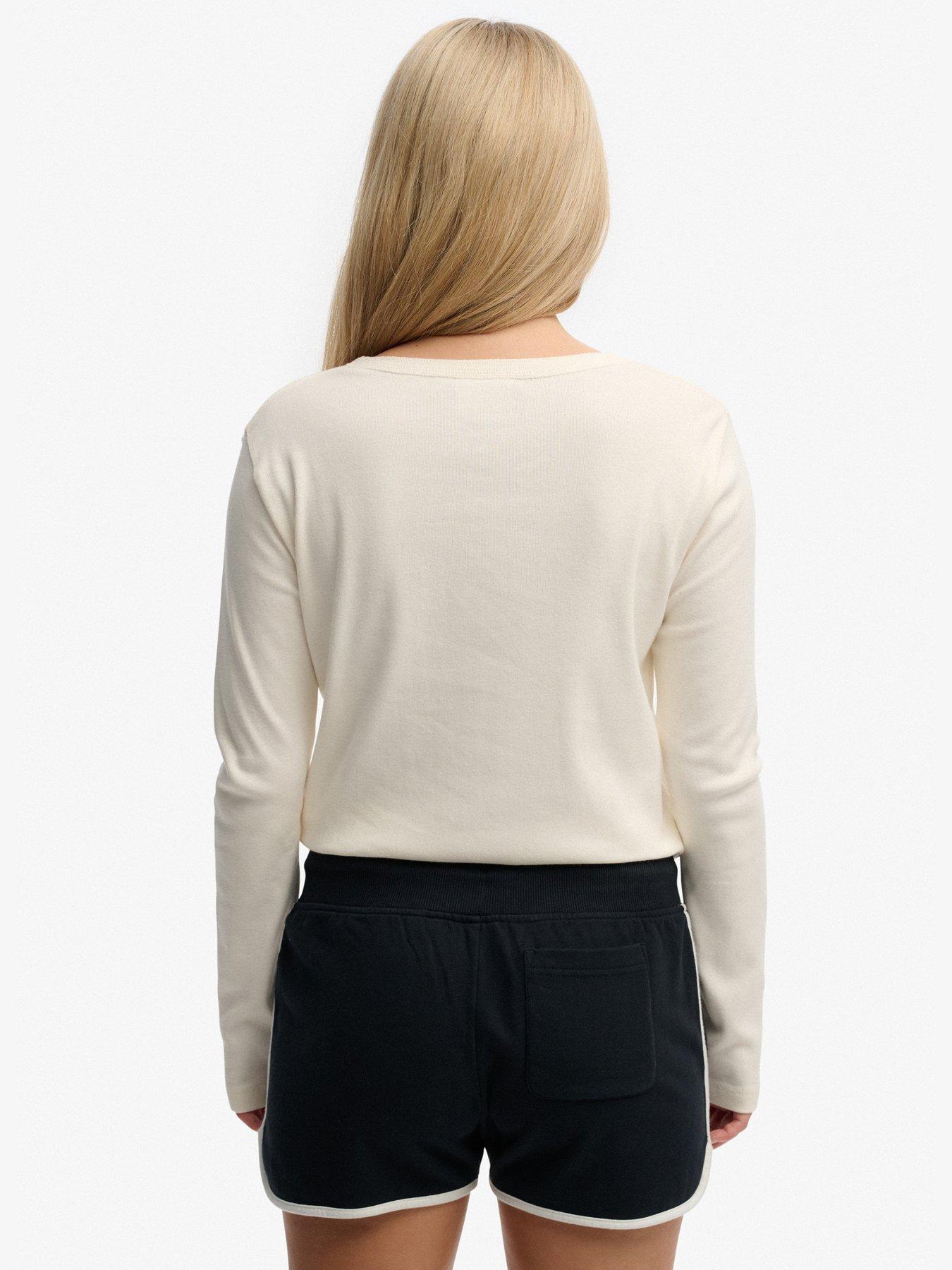 Image 2 of 5 of Superdry Athletic Essentials Button Down Long Sleeve Top - White