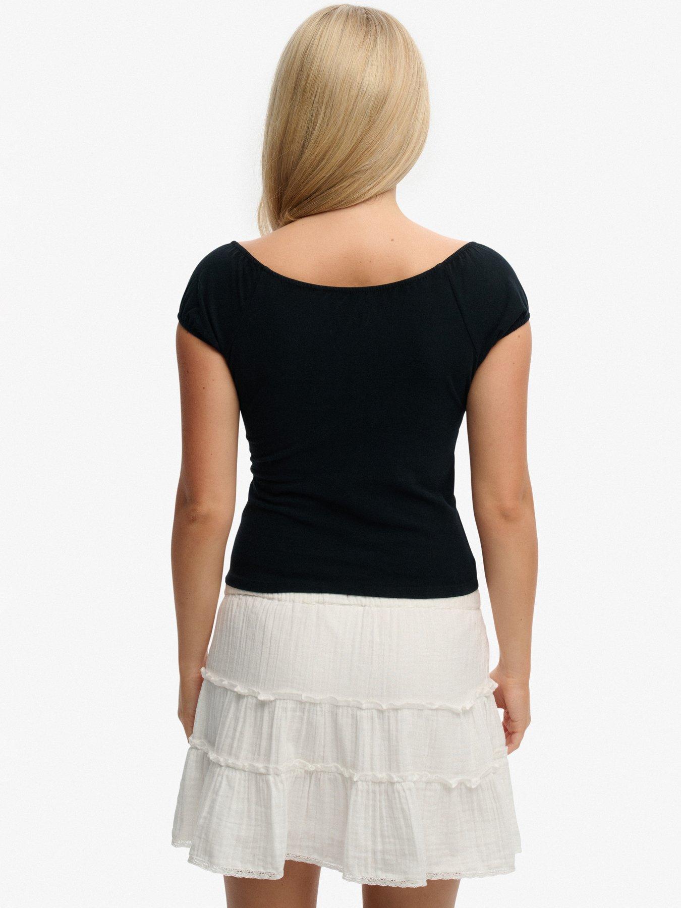 Image 2 of 5 of Superdry Athletic Essentials Ruched Top - Black