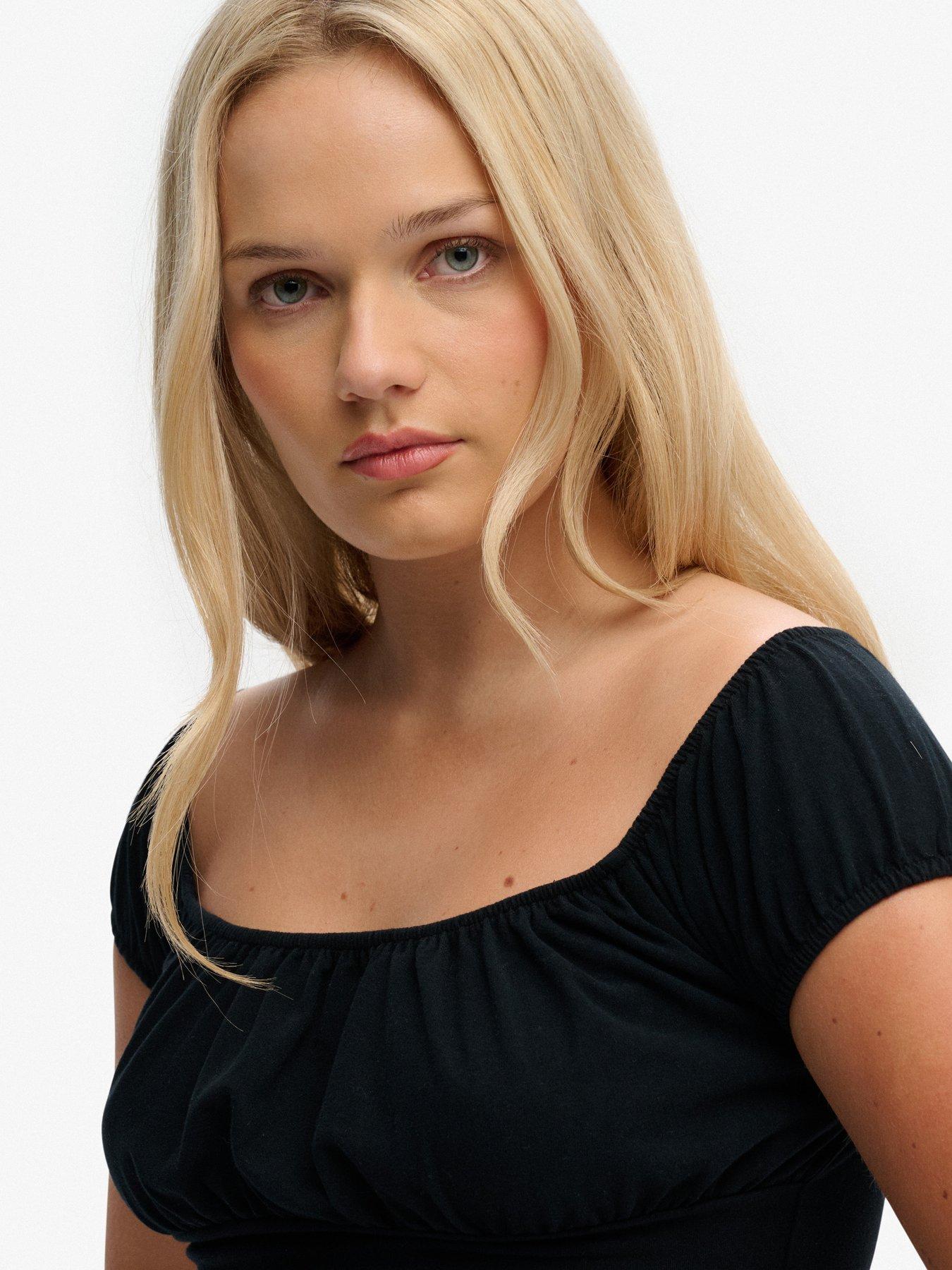 Image 4 of 5 of Superdry Athletic Essentials Ruched Top - Black