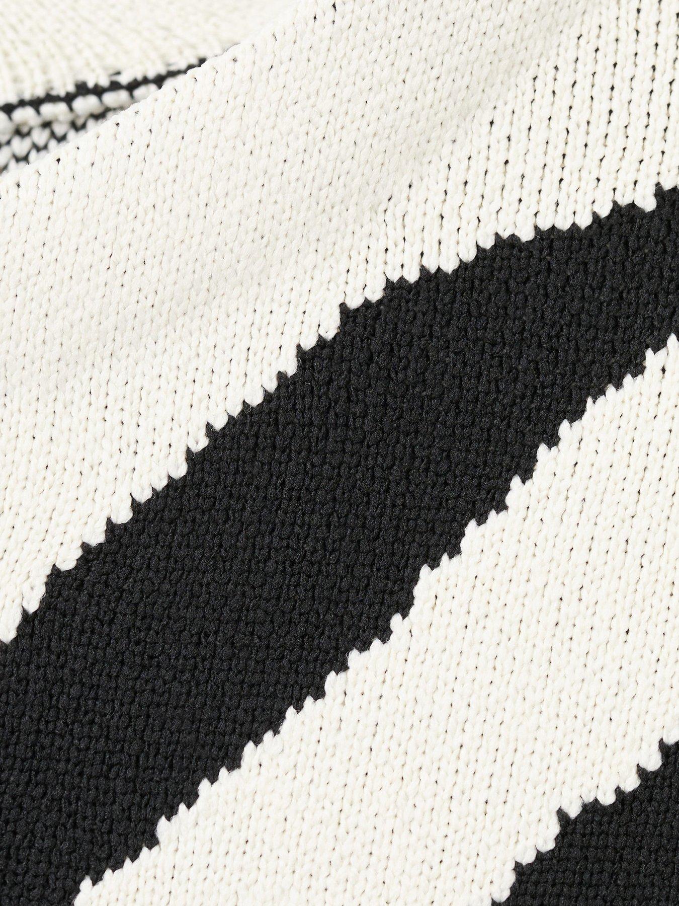 Image 6 of 6 of Mango Zebra Print Knitted Jumper - Black