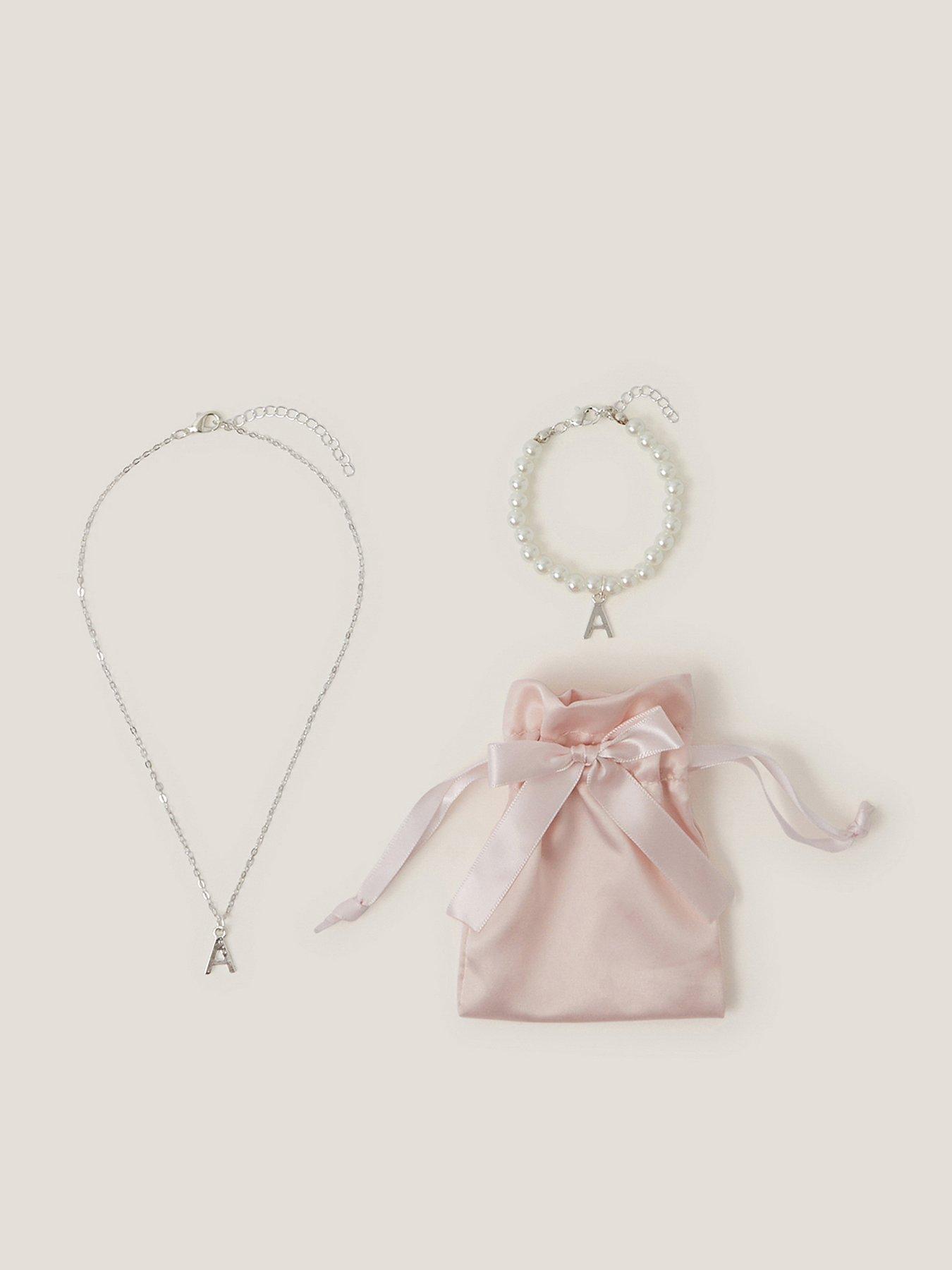 Monsoon Girls Initial Bridesmaid Pouch Set - Multi