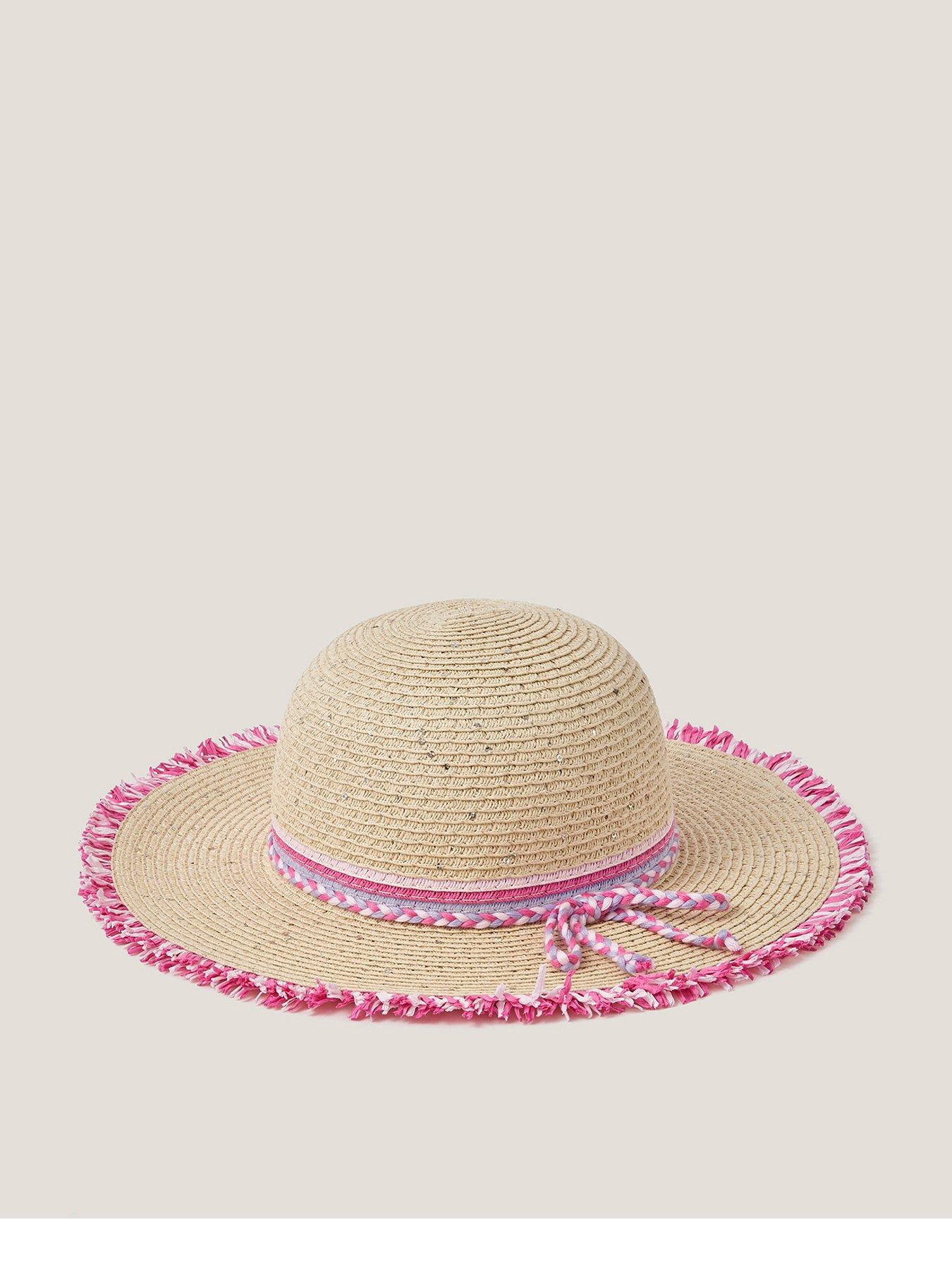 Monsoon Girls Pink Trim Sparkle Hat - Multi