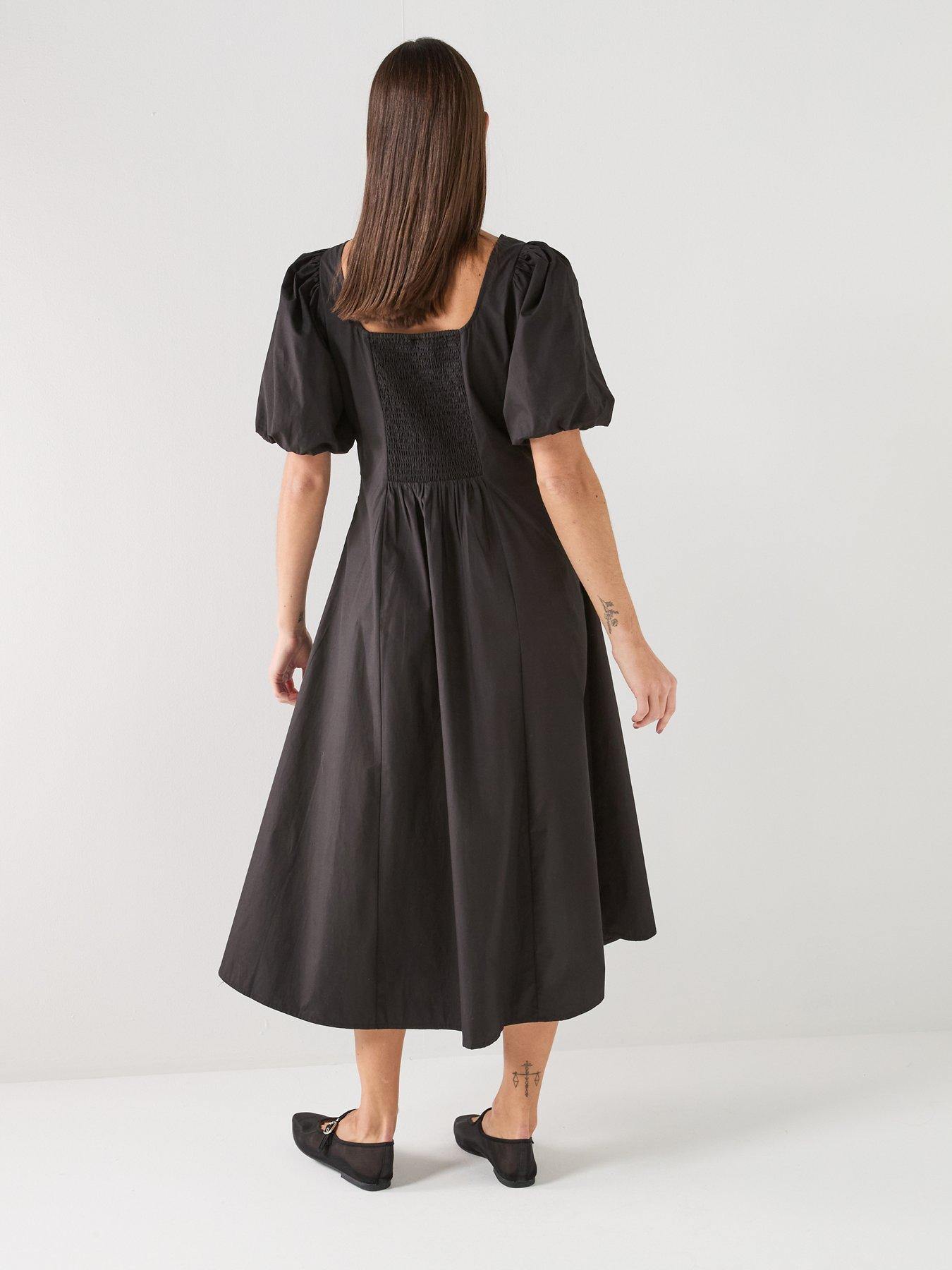 Image 2 of 6 of JDY Penelope Midi Dress - Black