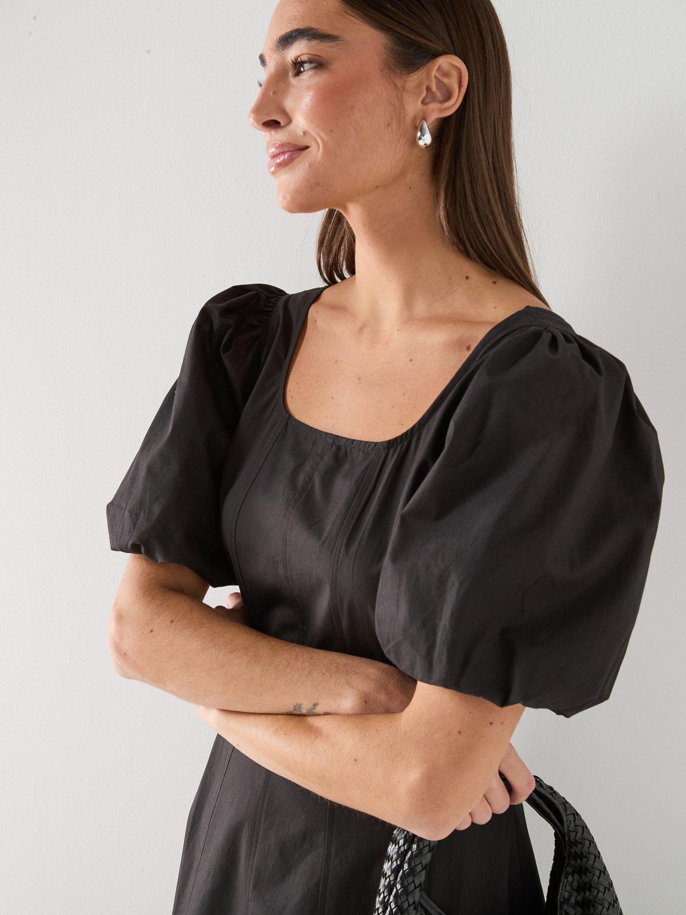 Image 4 of 6 of JDY Penelope Midi Dress - Black