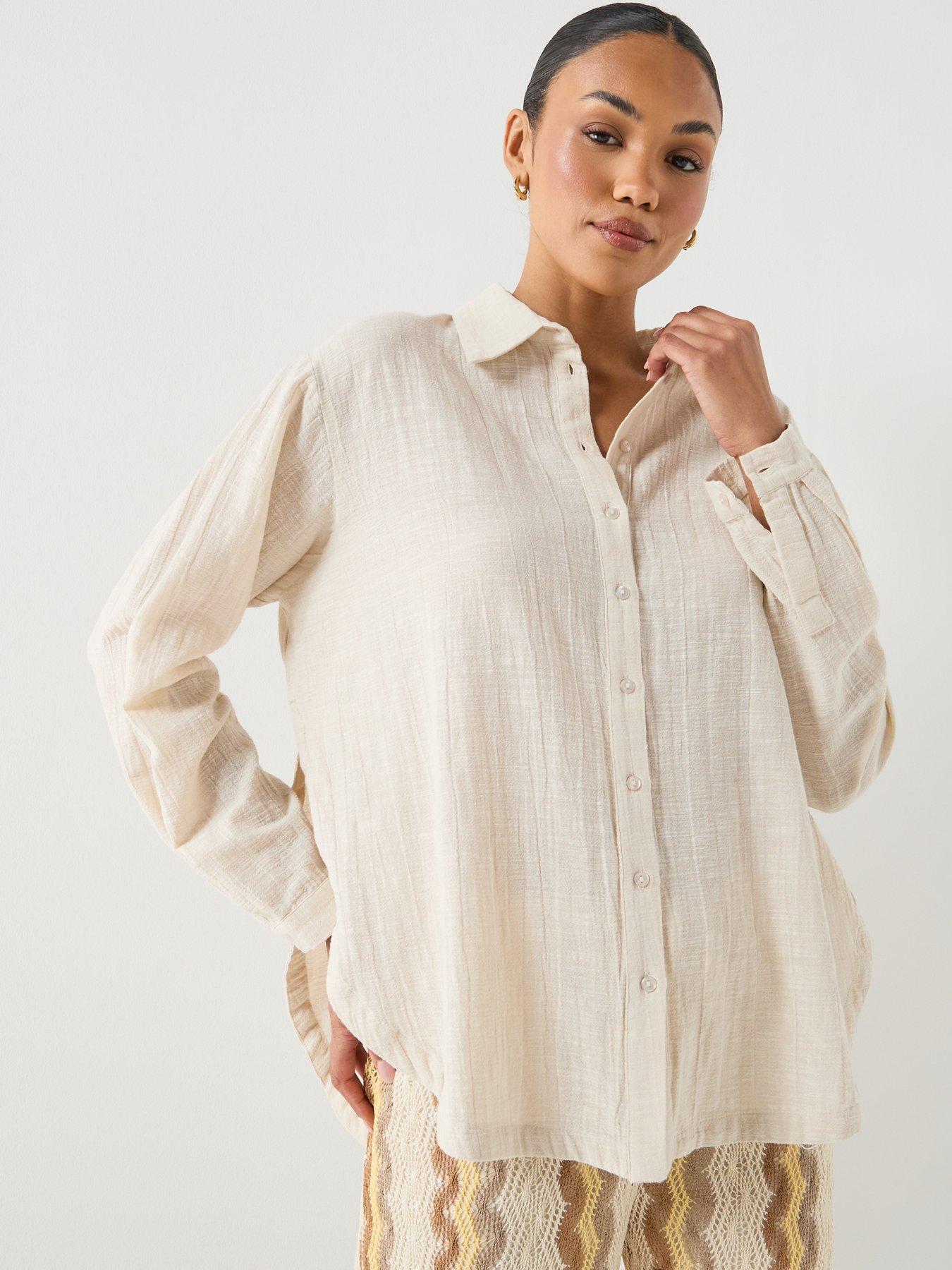 PIECES Pcagnes Ls Oversized Shirt Wvn Bc