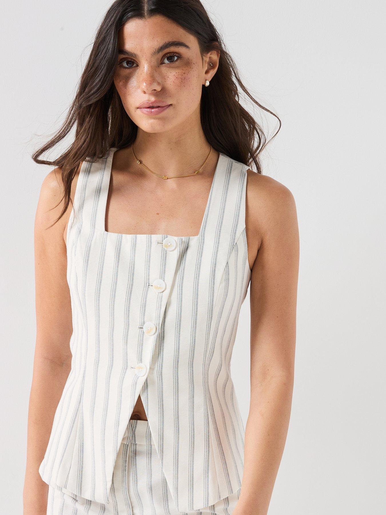 Vero Moda Vmmiona Sl Striped Waistcoat