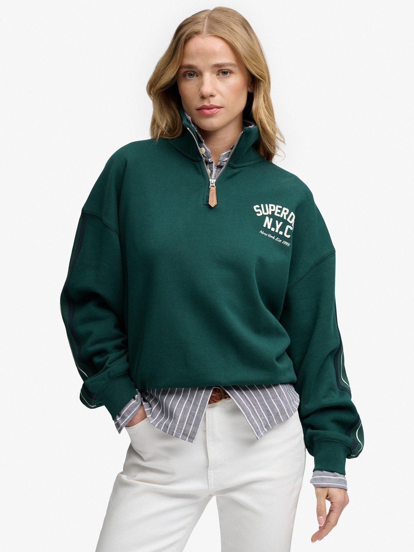 Superdry Country Club Applique Half Zip Sweatshirt - Green