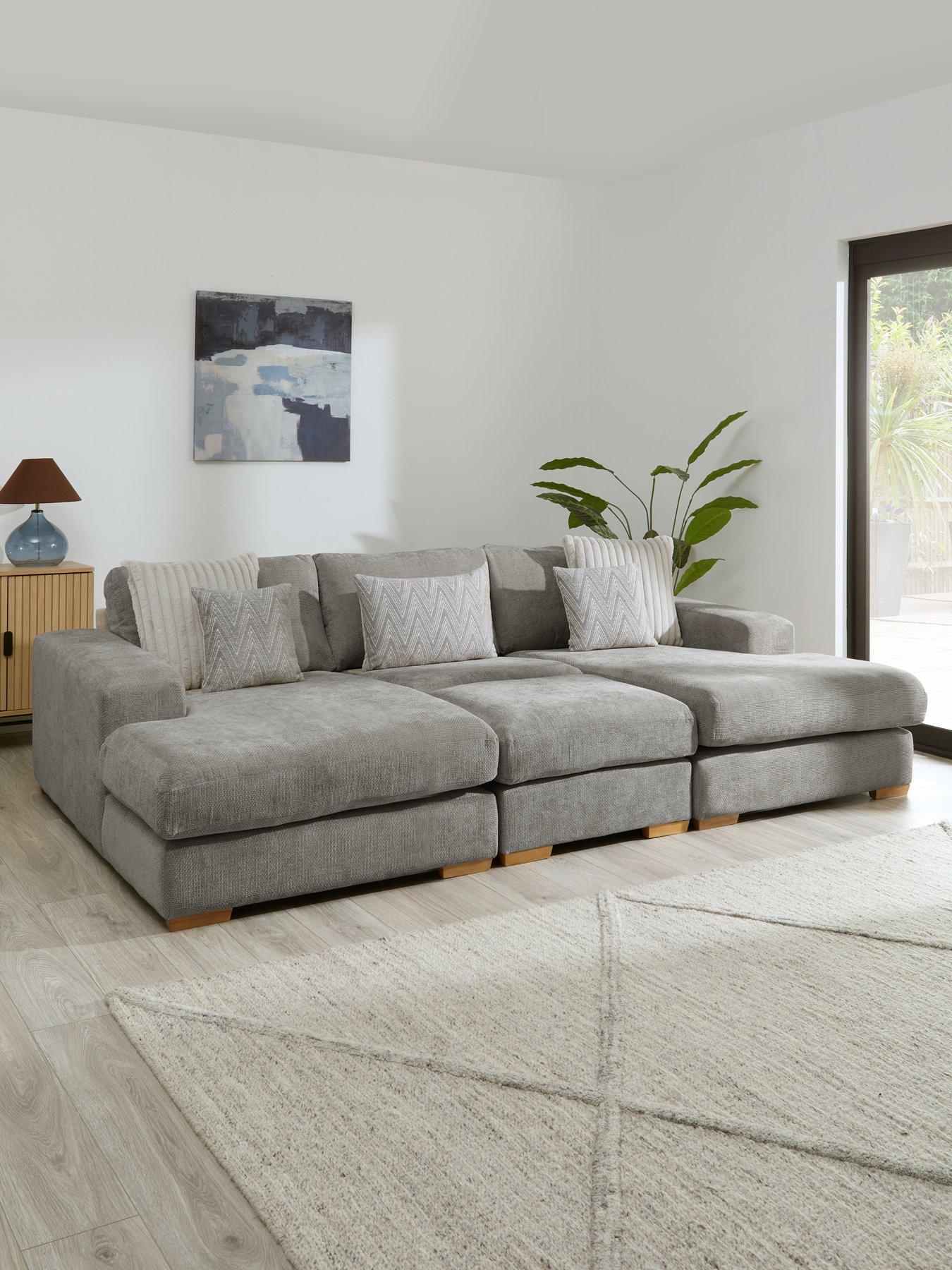 The Very Collection Broadgate U-shape Modular Sofa with Footstool - Made to Order in the UK