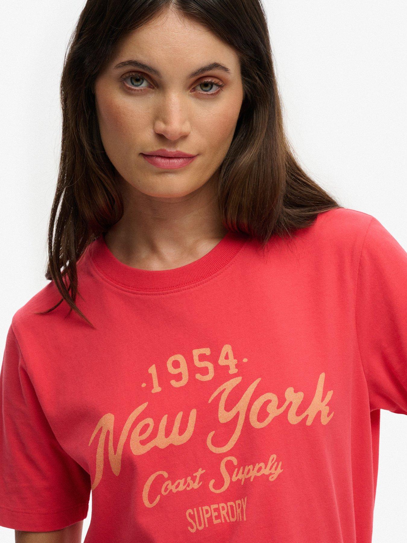 Image 4 of 6 of Superdry Beach Club Relaxed T-Shirt - Red