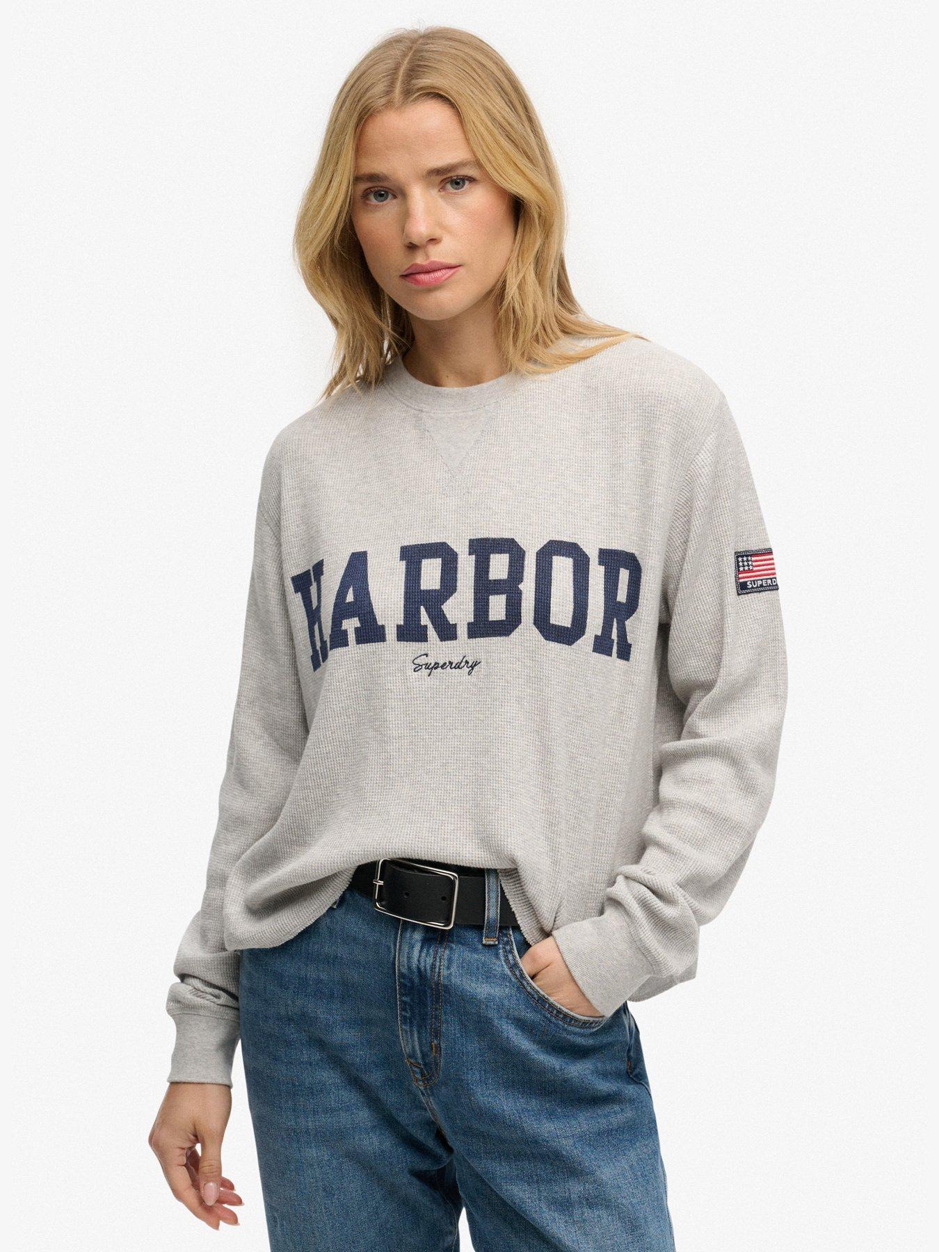 Superdry Athletic Essential Graphic Long Sleeve Top - Grey