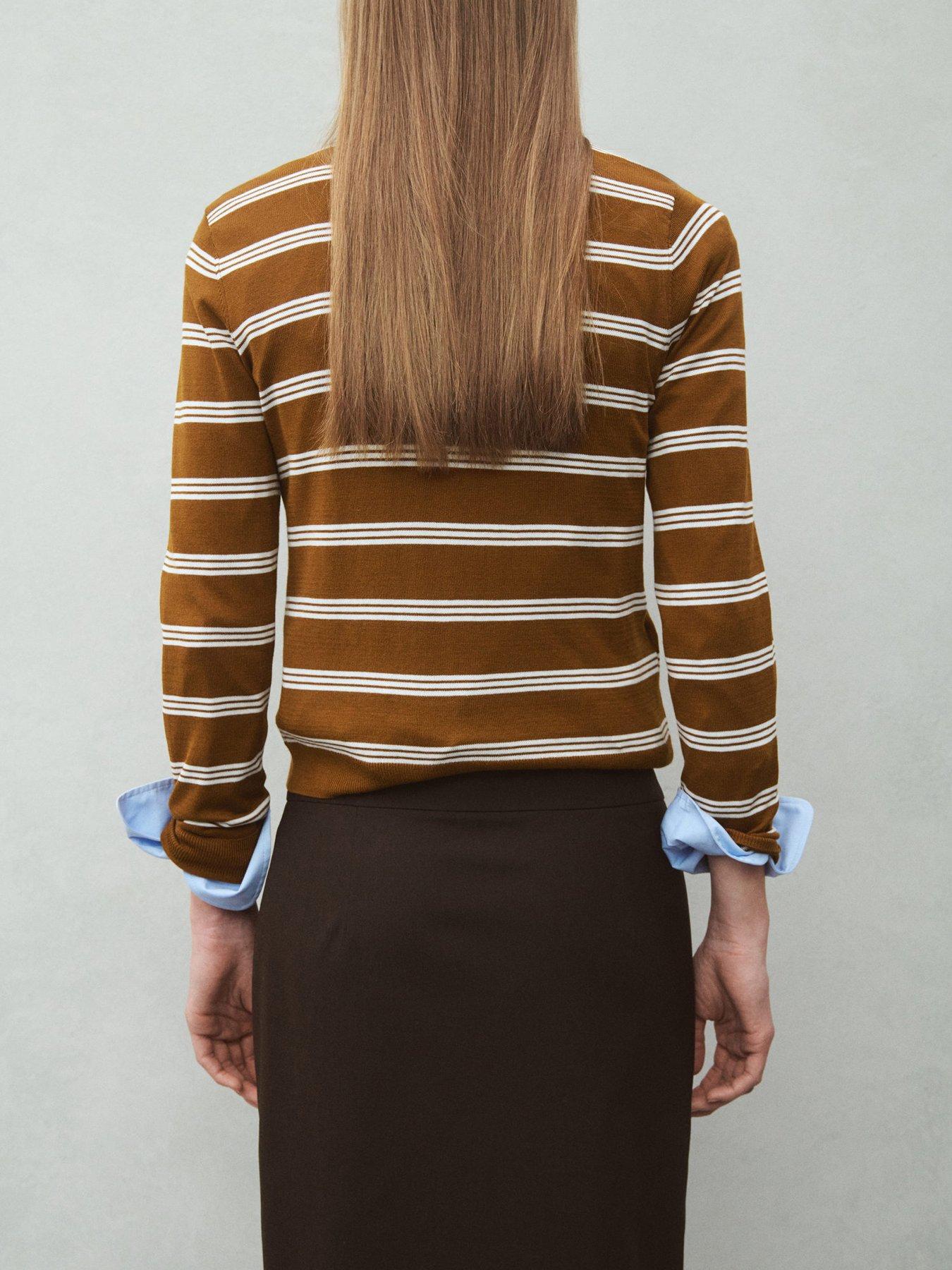 Image 2 of 5 of Mango Cardigan With Shirt Collar - Brown