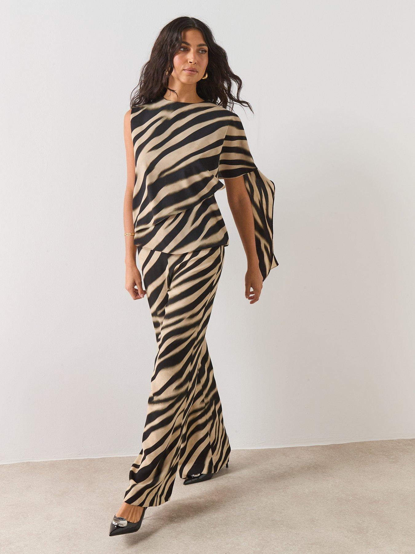 Mango Zebra-print Straight-fit Trousers - Black | Very