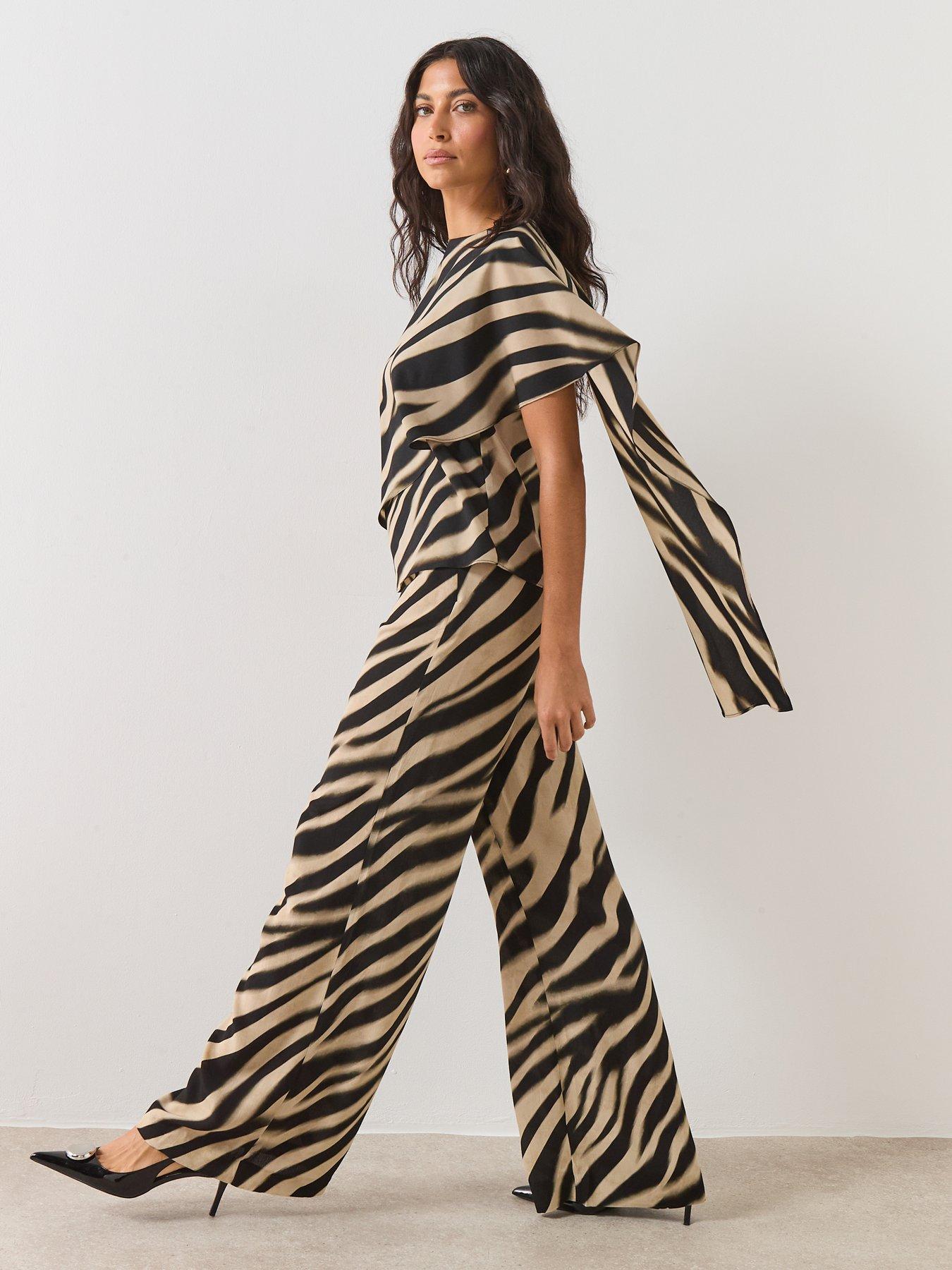 Mango Zebra-print Straight-fit Trousers - Black | Very