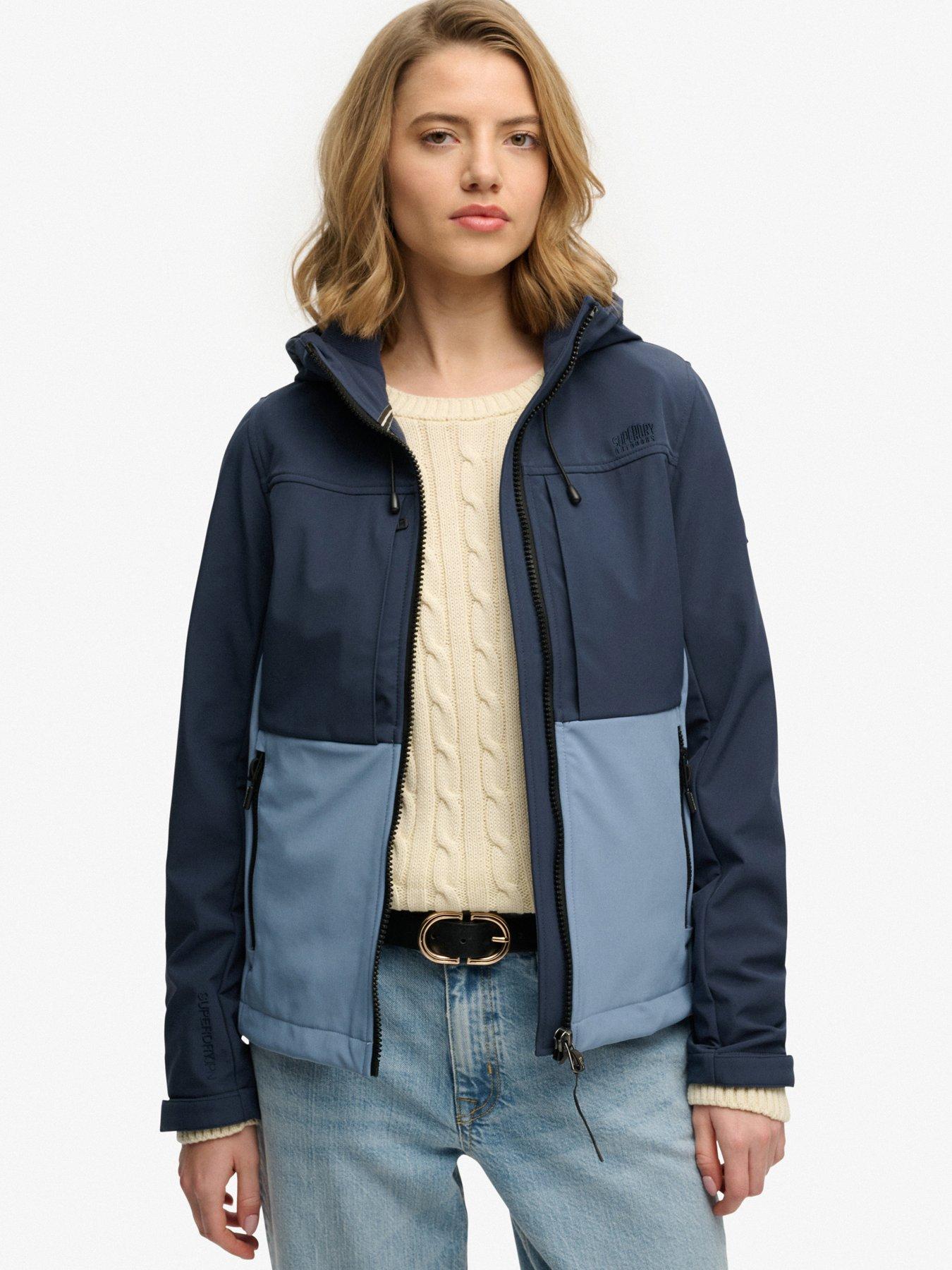 Superdry Hooded Colour Block Trekker Jacket - Blue