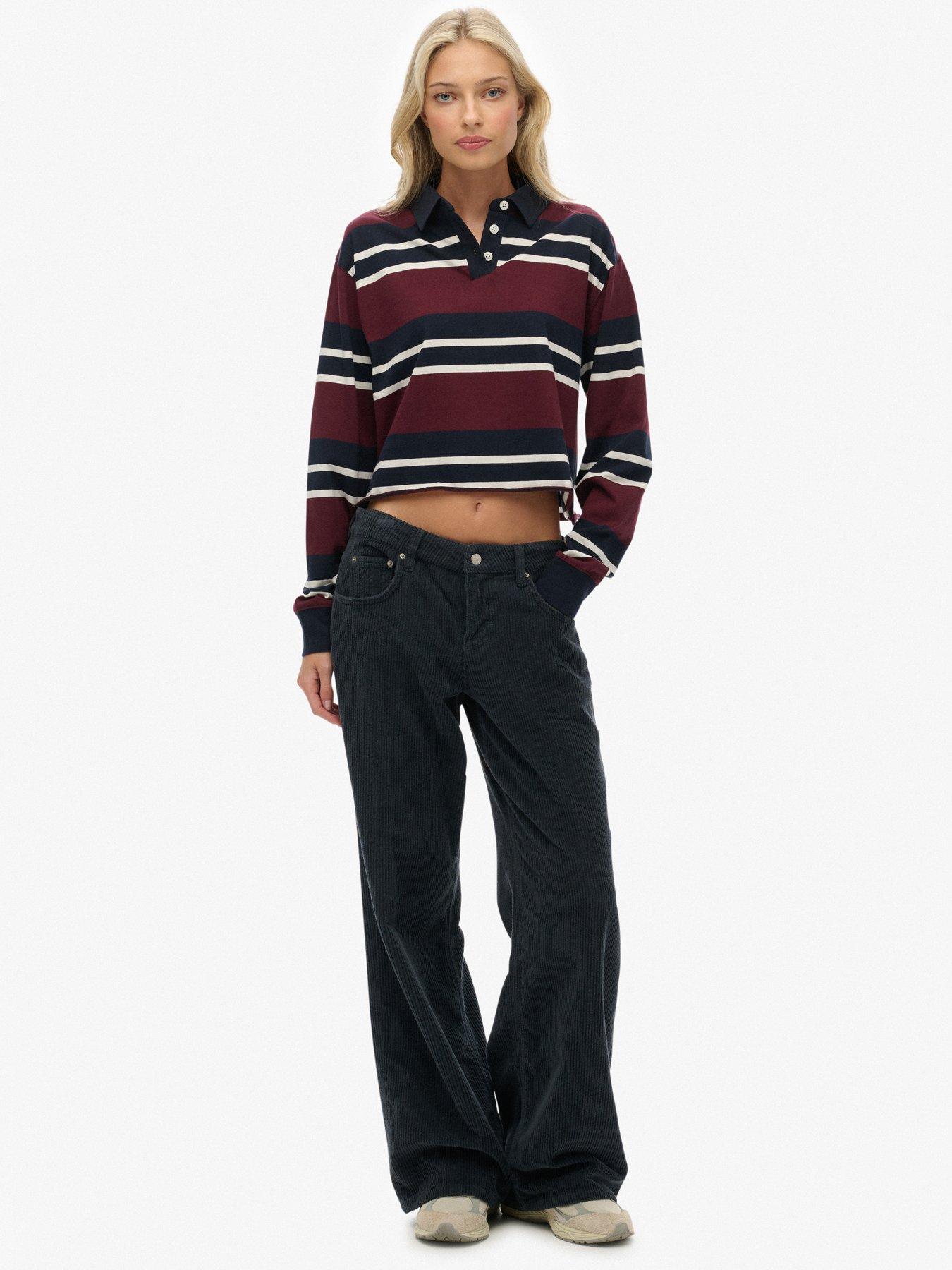 Image 3 of 5 of Superdry Ath Ess Cropped Stripe Rugby