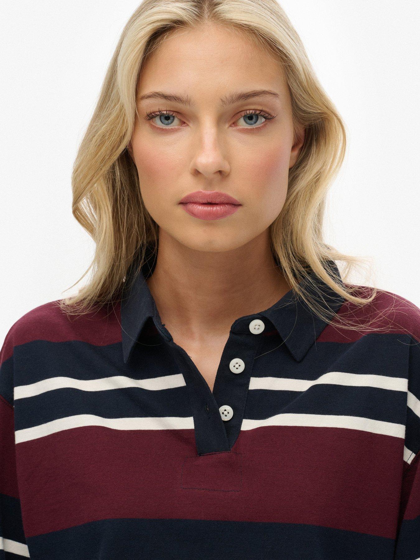 Image 4 of 5 of Superdry Ath Ess Cropped Stripe Rugby