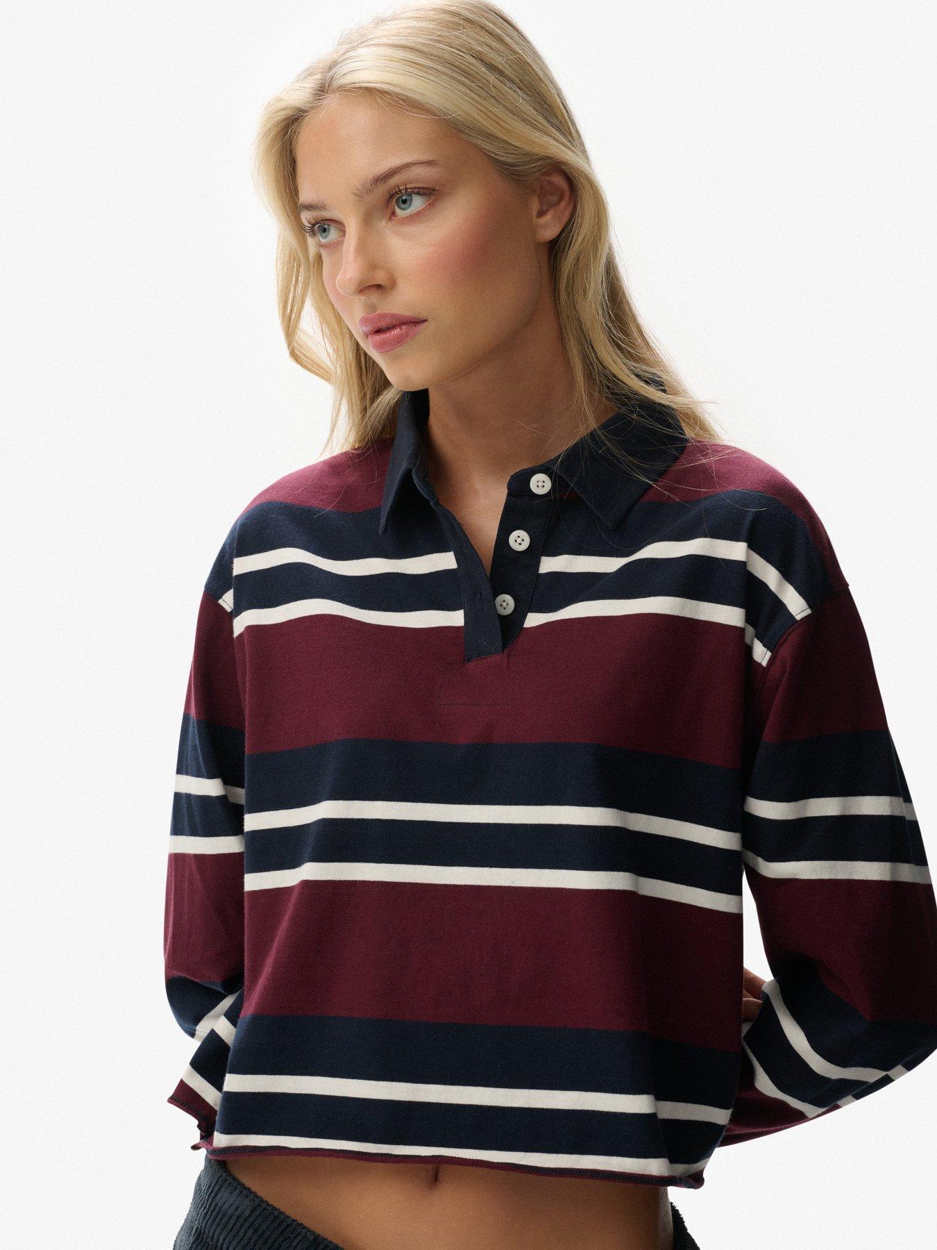Image 5 of 5 of Superdry Ath Ess Cropped Stripe Rugby