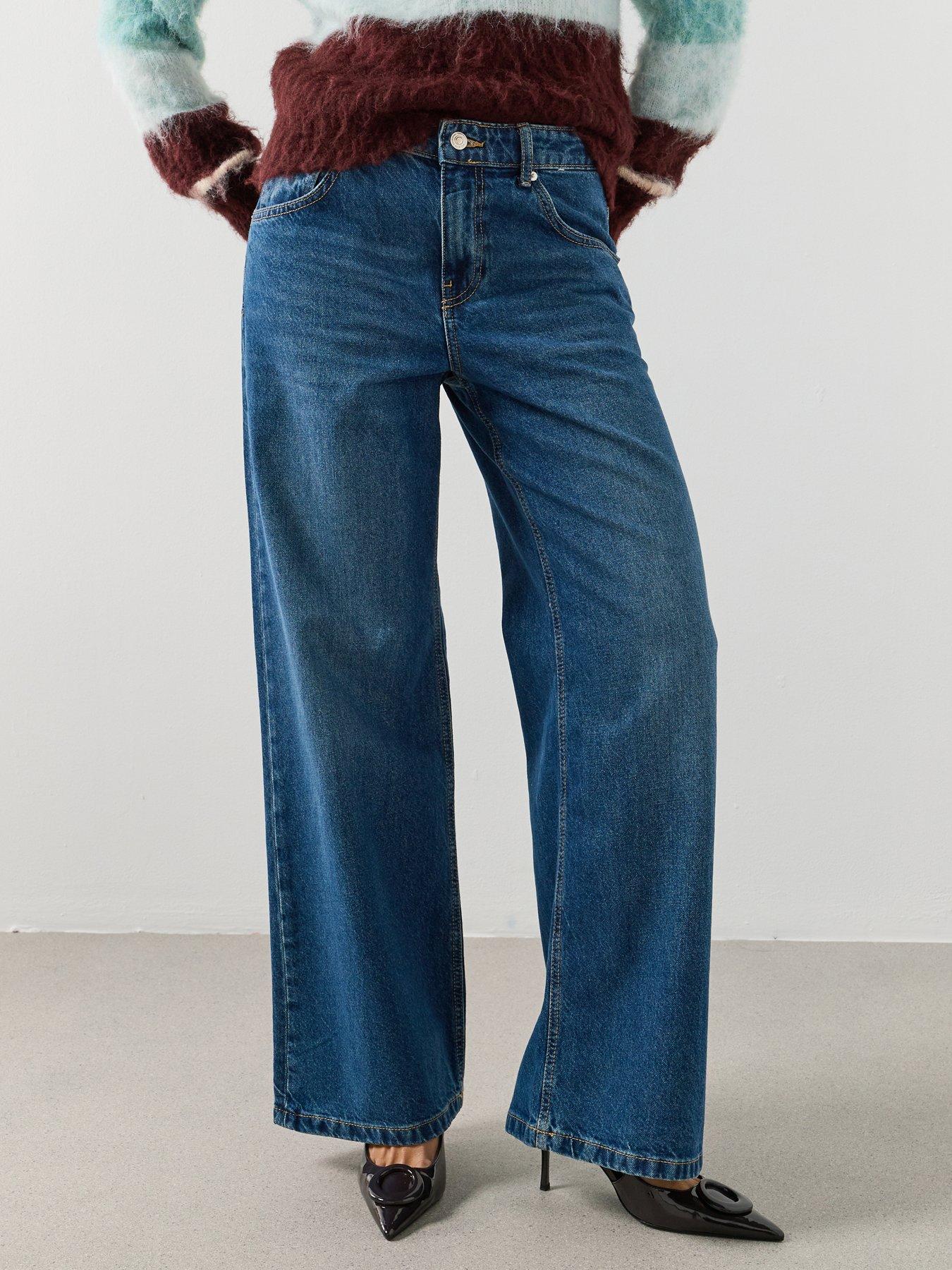 Mango Mid-rise Straight Jeans - Blue