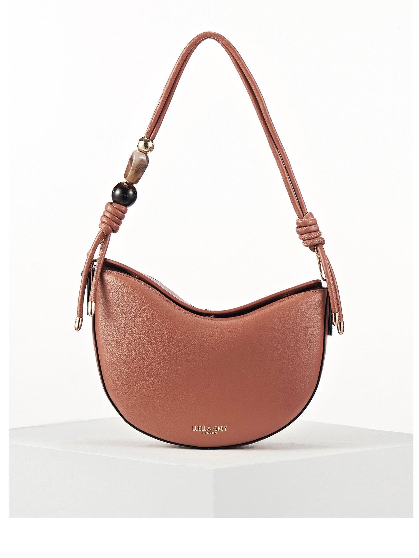 Image 1 of 7 of Luella Grey Cora Small Saddle Crossbody In Tuscan Blush