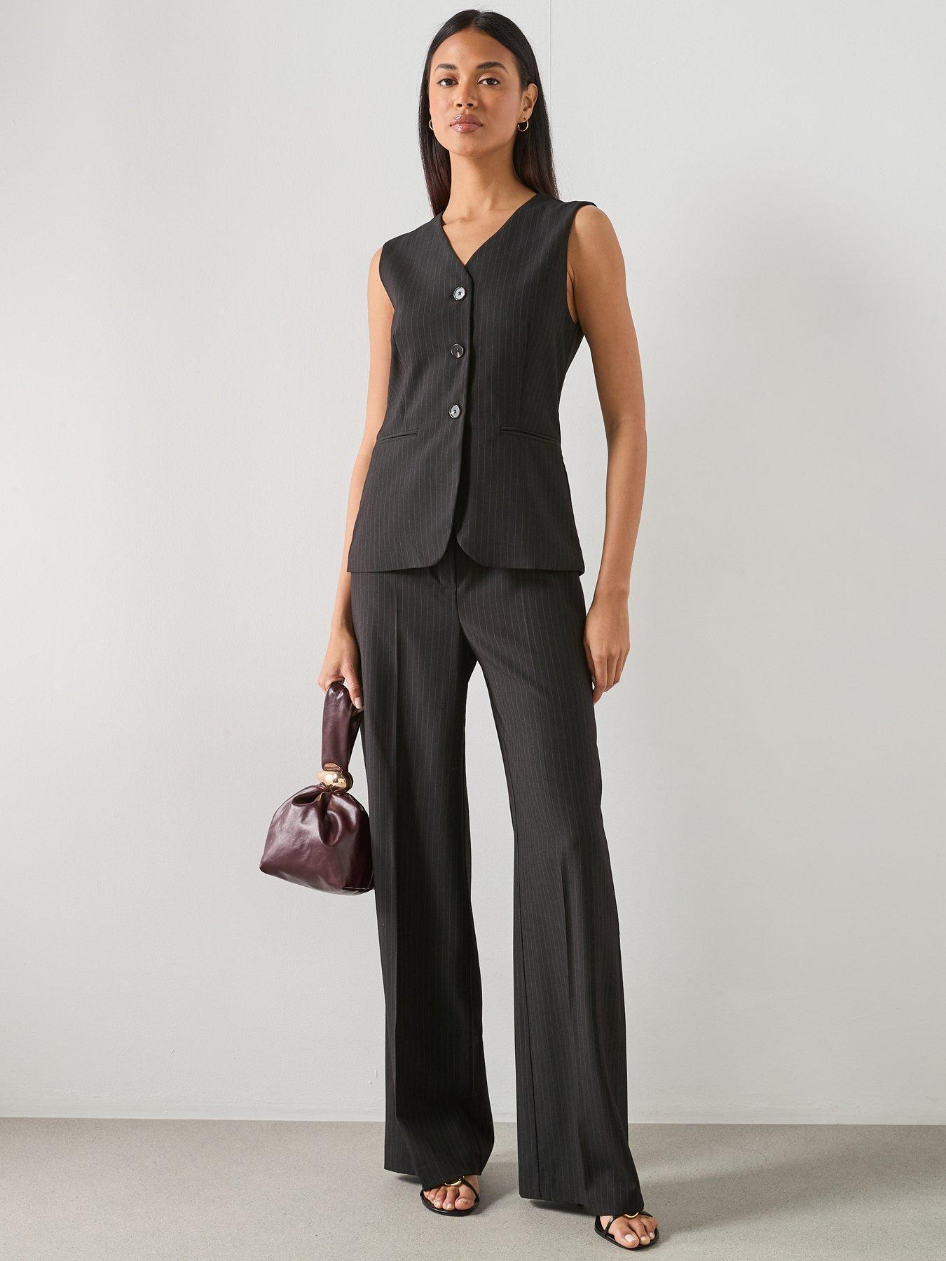 Mango Pinstripe Suit-style Jumpsuit - Black