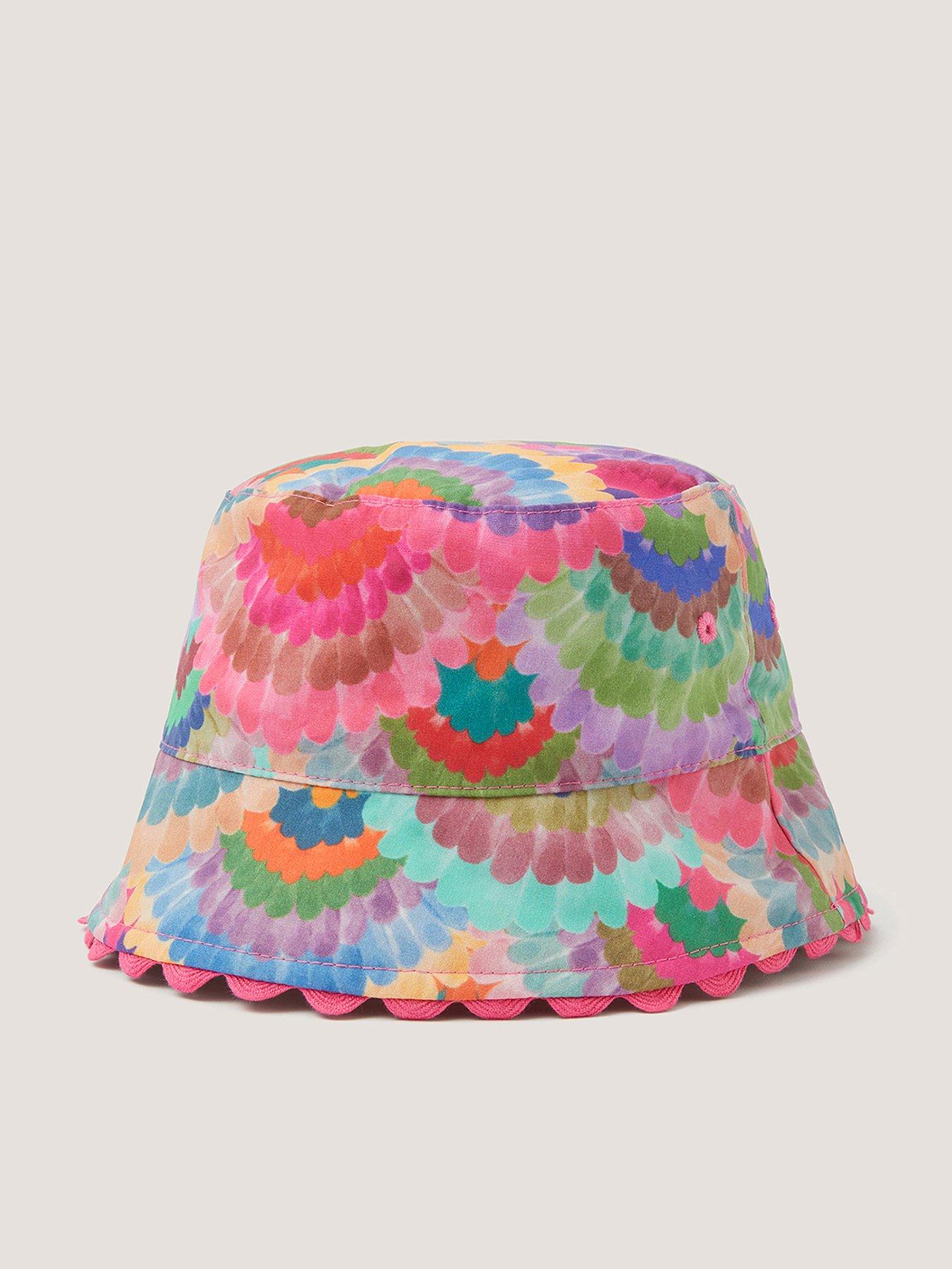Monsoon Girls Rainbow Fan Printed Bucket Hat - Multi