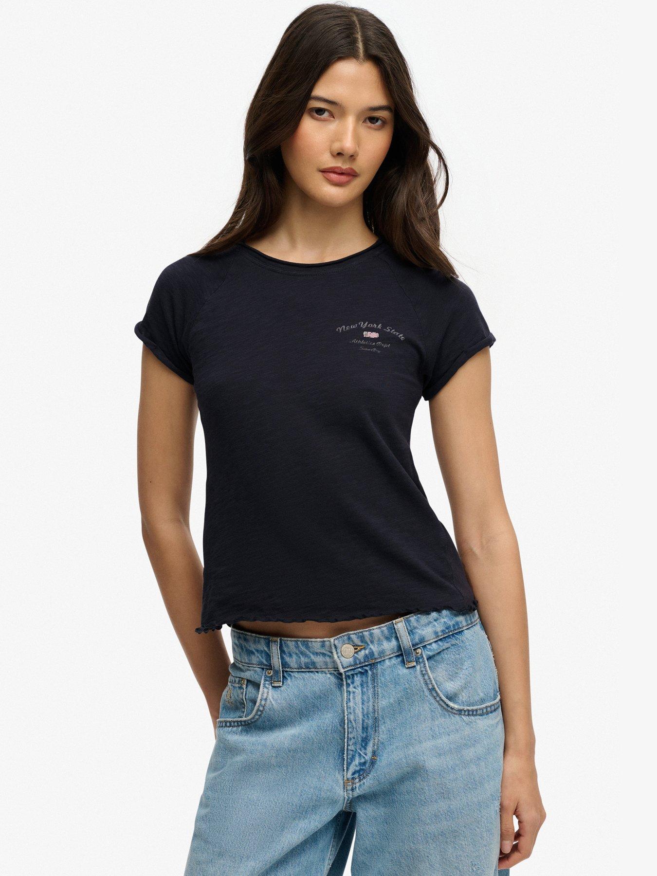 Superdry Athletic Essentials Slub Graphic T-Shirt - Blue